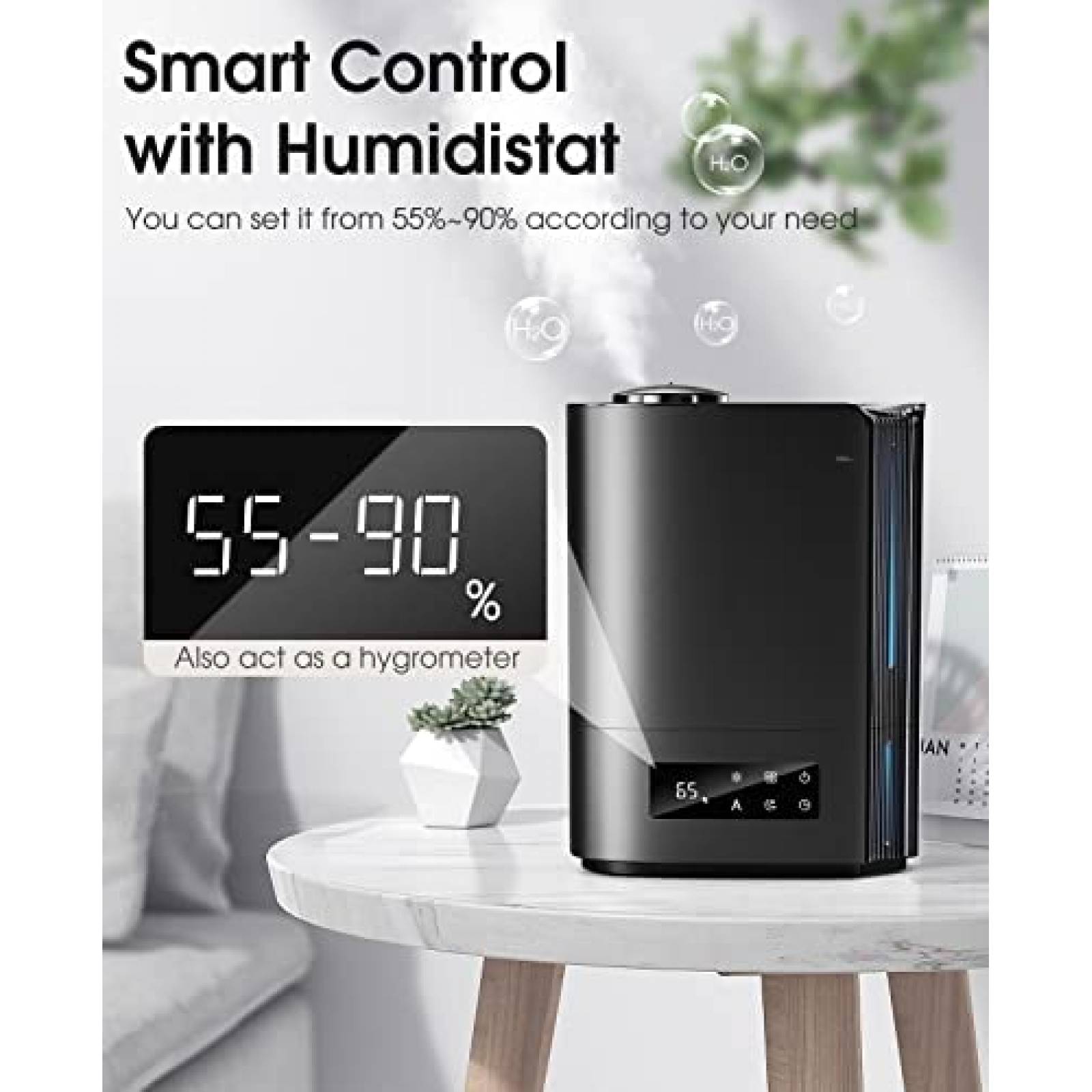 Humidificador TABYIK Silencioso Timer Aceite Escencial Negro
