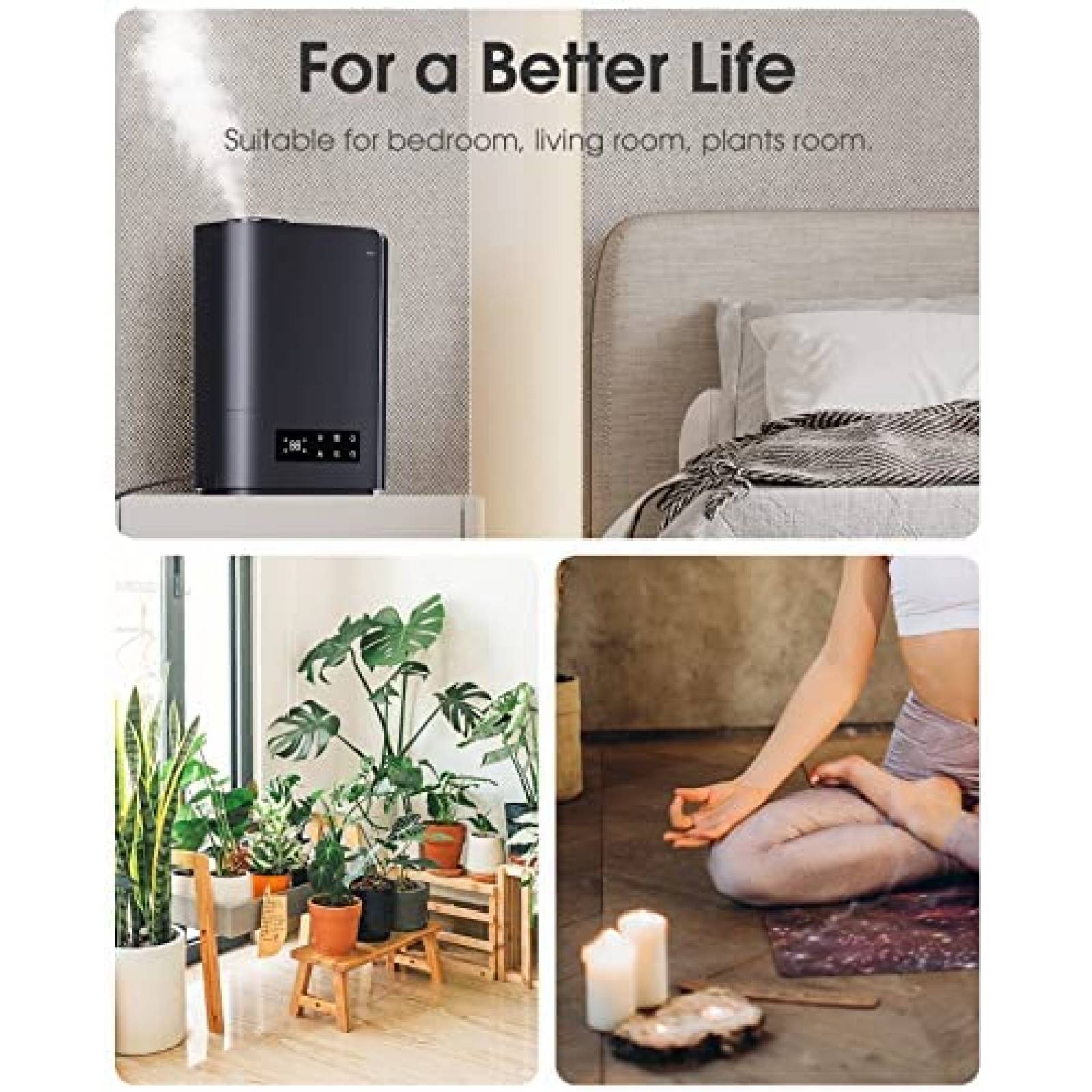 Humidificador TABYIK Silencioso Timer Aceite Escencial Negro