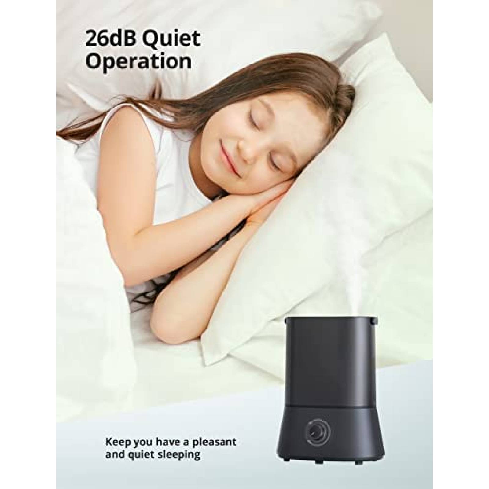 Humidificadores Orgtoy Cap. Max. 4L con Auto Off 26dB -Negro