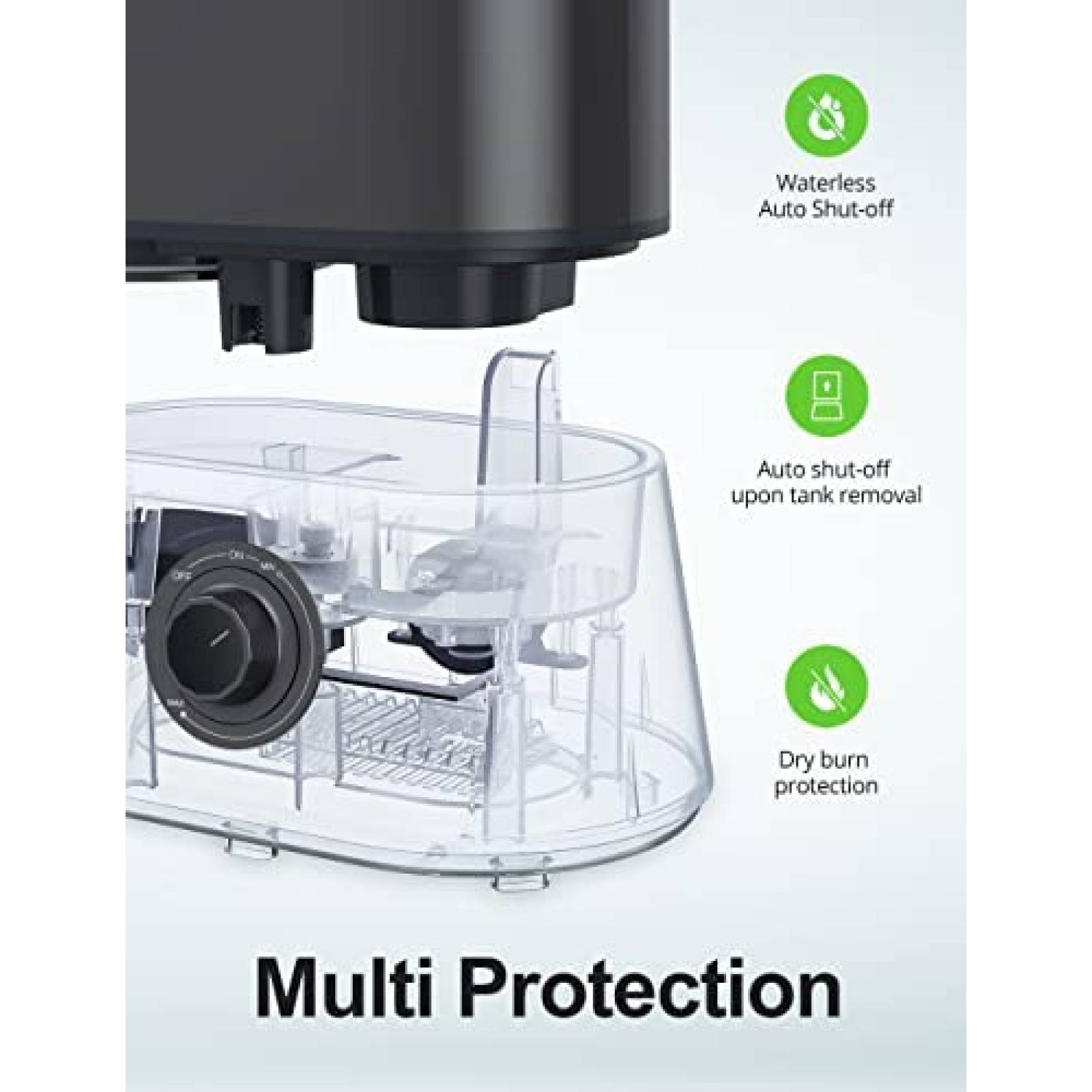 Humidificadores Orgtoy Cap. Max. 4L con Auto Off 26dB -Negro