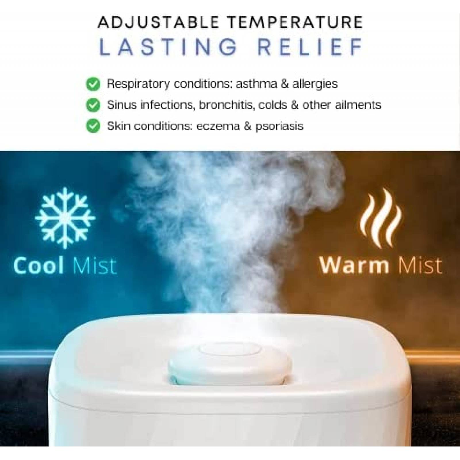 Humidificador Miko 4.5L Frio Calor 40h Continuas -Blanco