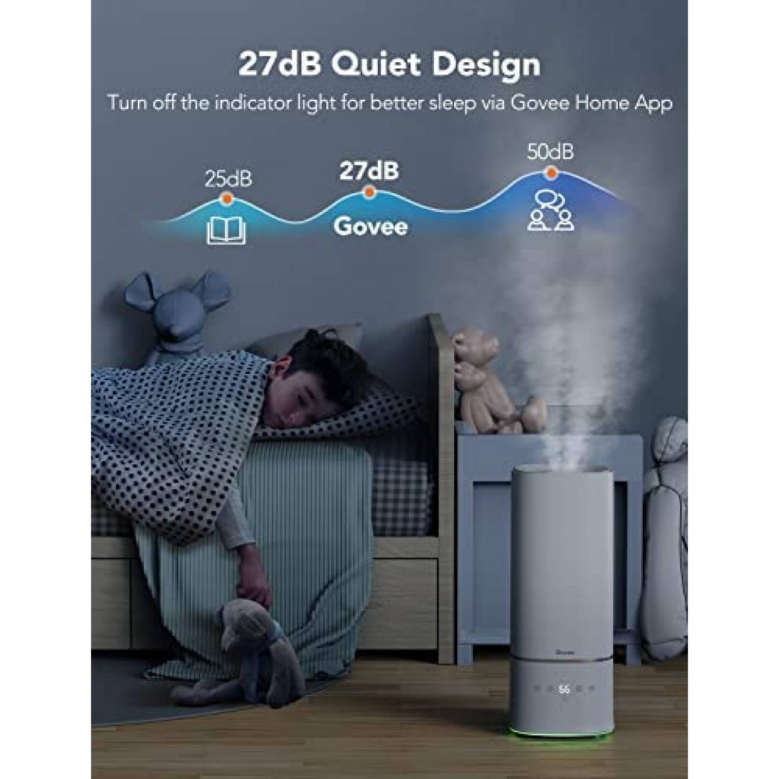 Humidificador Govee 6L 56m2 Wifi App Sensor -Blanco