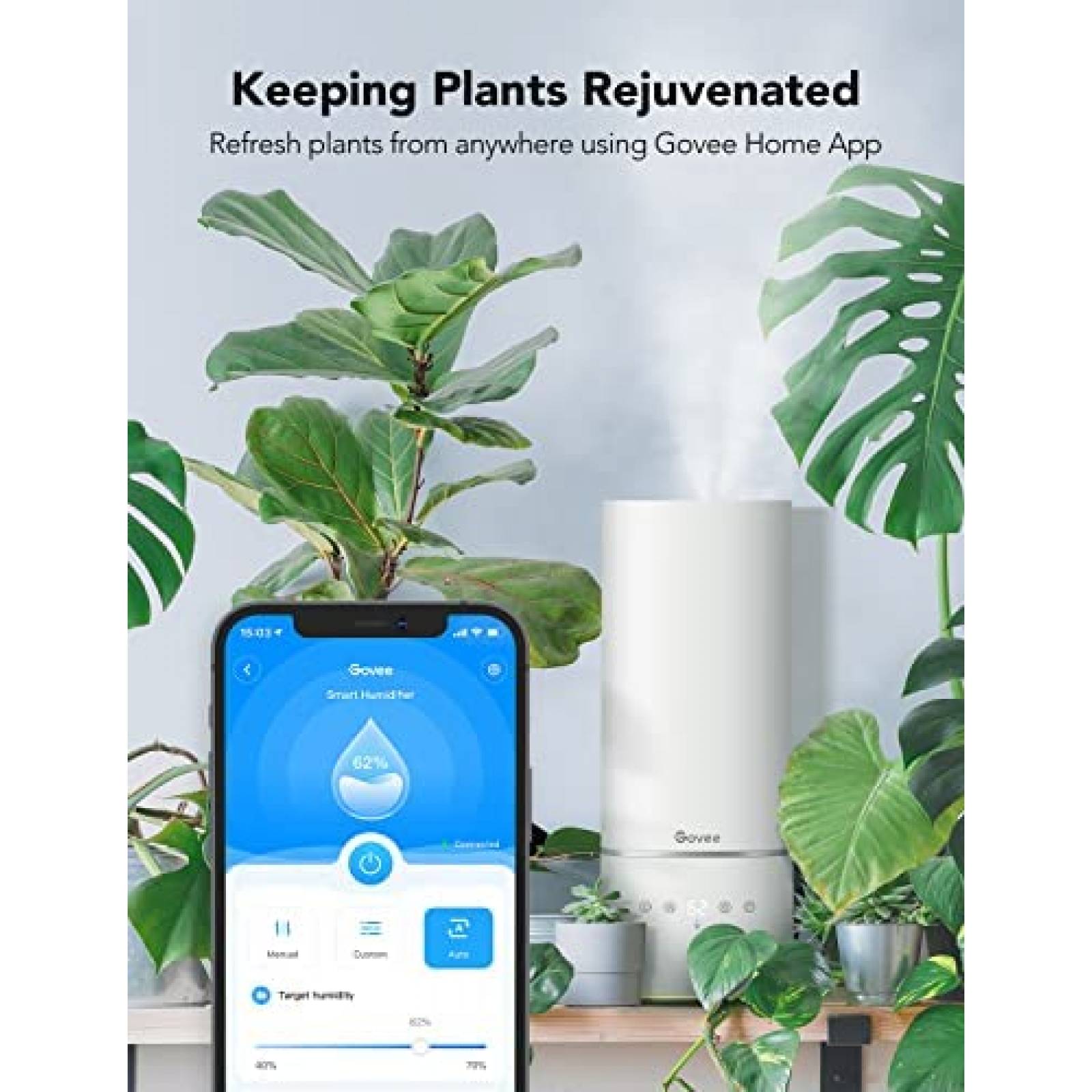 Humidificador Govee 6L 56m2 Wifi App Sensor -Blanco