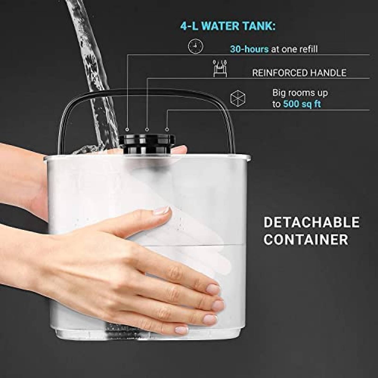 Humidificador de Niebla Fria y Calida Hupro 4L -Negro