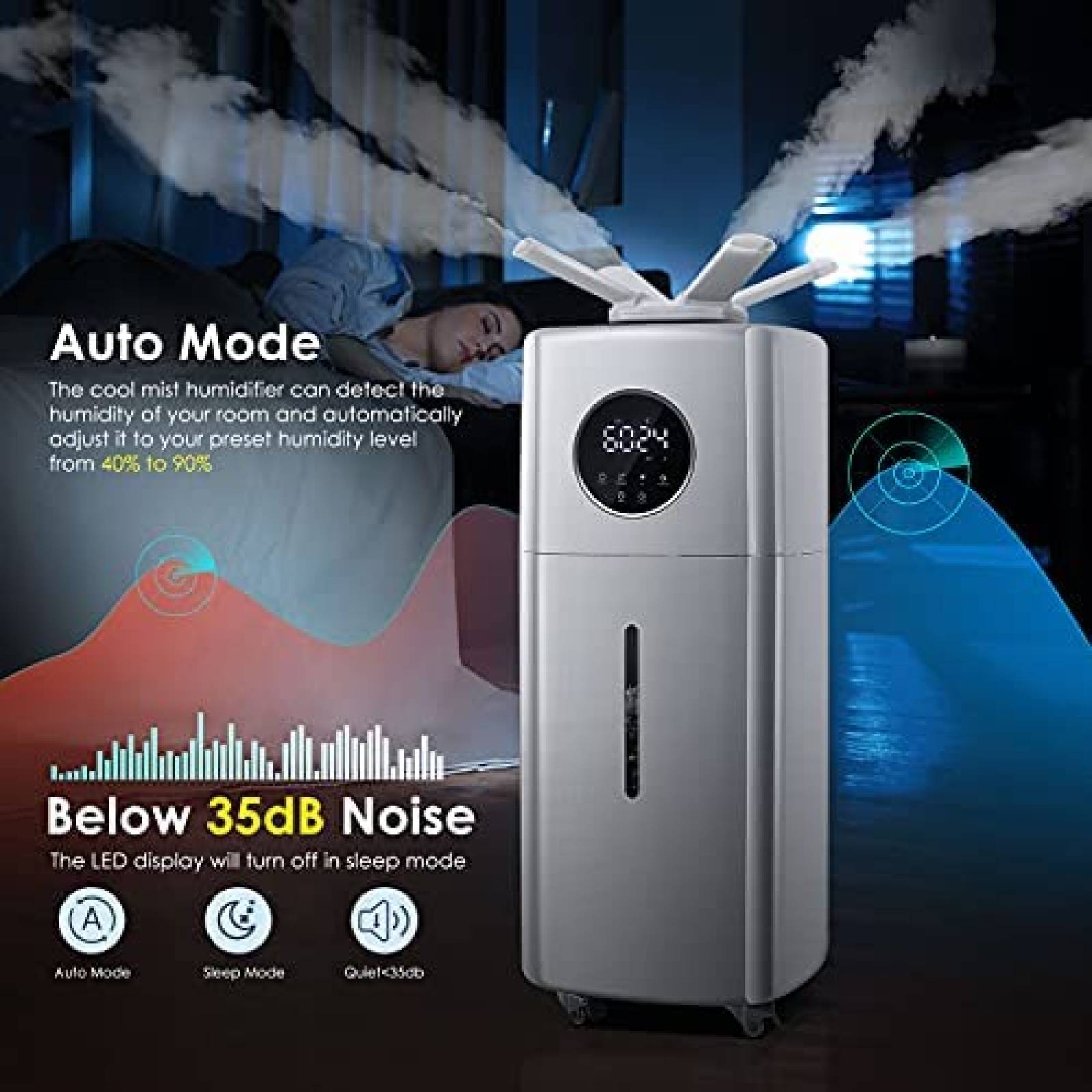 Humidificador Mryitcal 40 horas 5.5gl 2200ft -Blanco