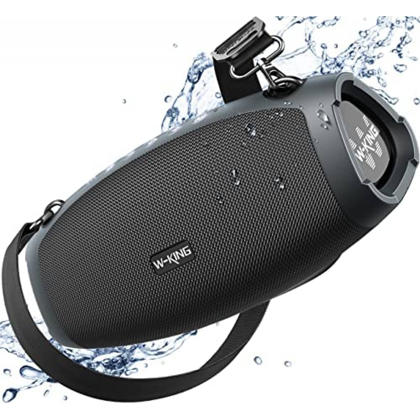 Bocina Bluetooth W-KING Resistente al Agua IPX6 -Negro
