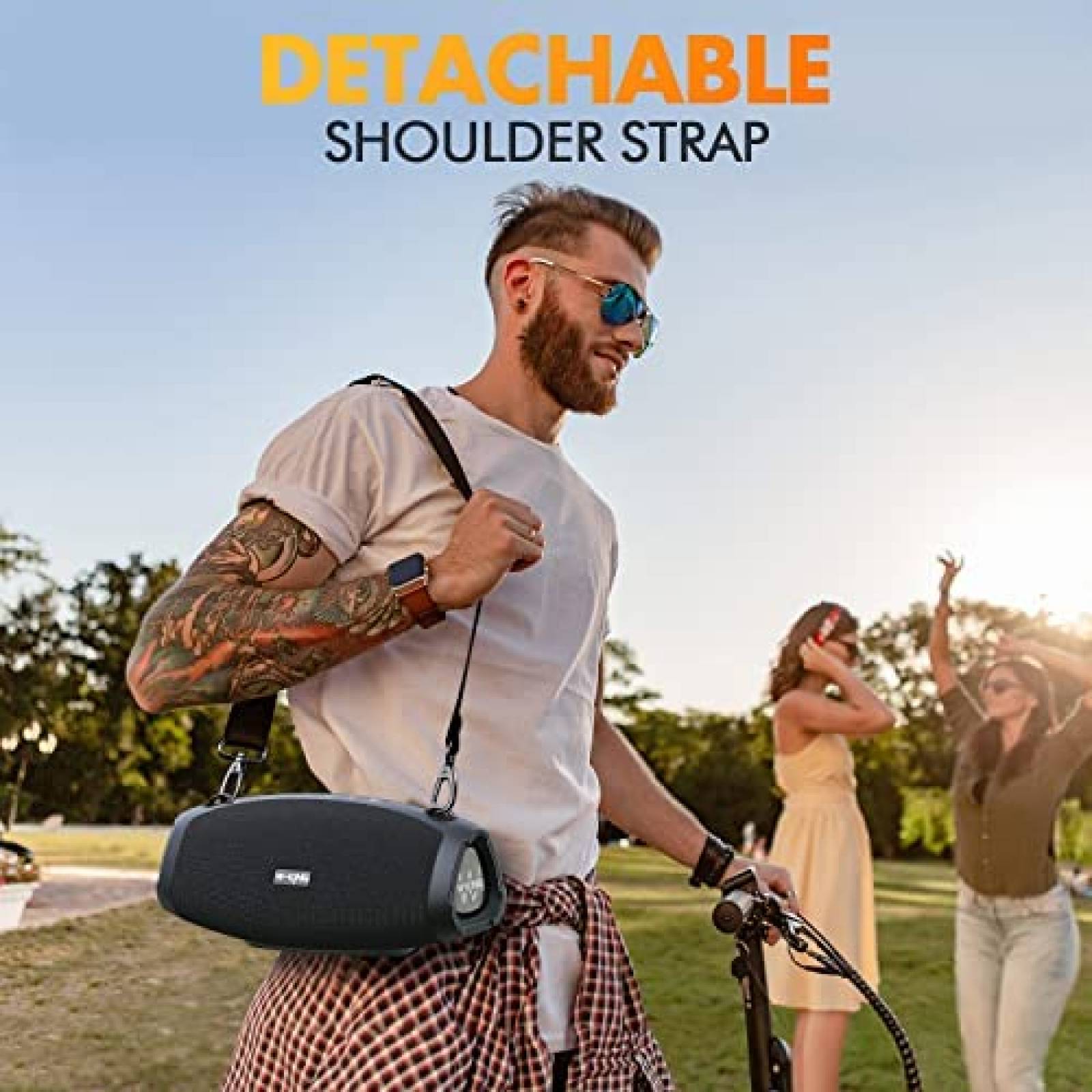 Bocina Bluetooth W-KING Resistente al Agua IPX6 -Negro