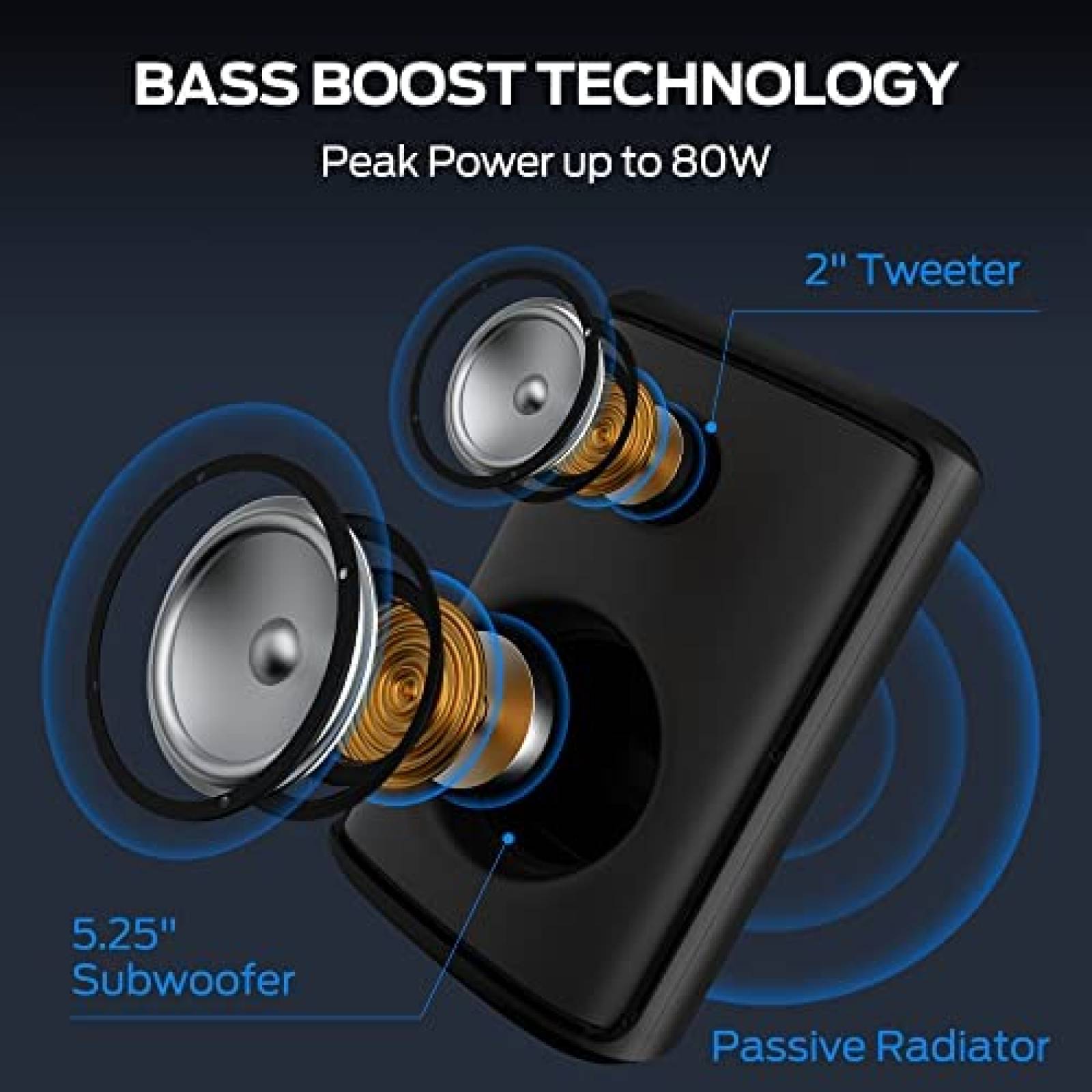 Bocina Bluetooth Monster Sparkle 80w Aux Usb 24H -Negro