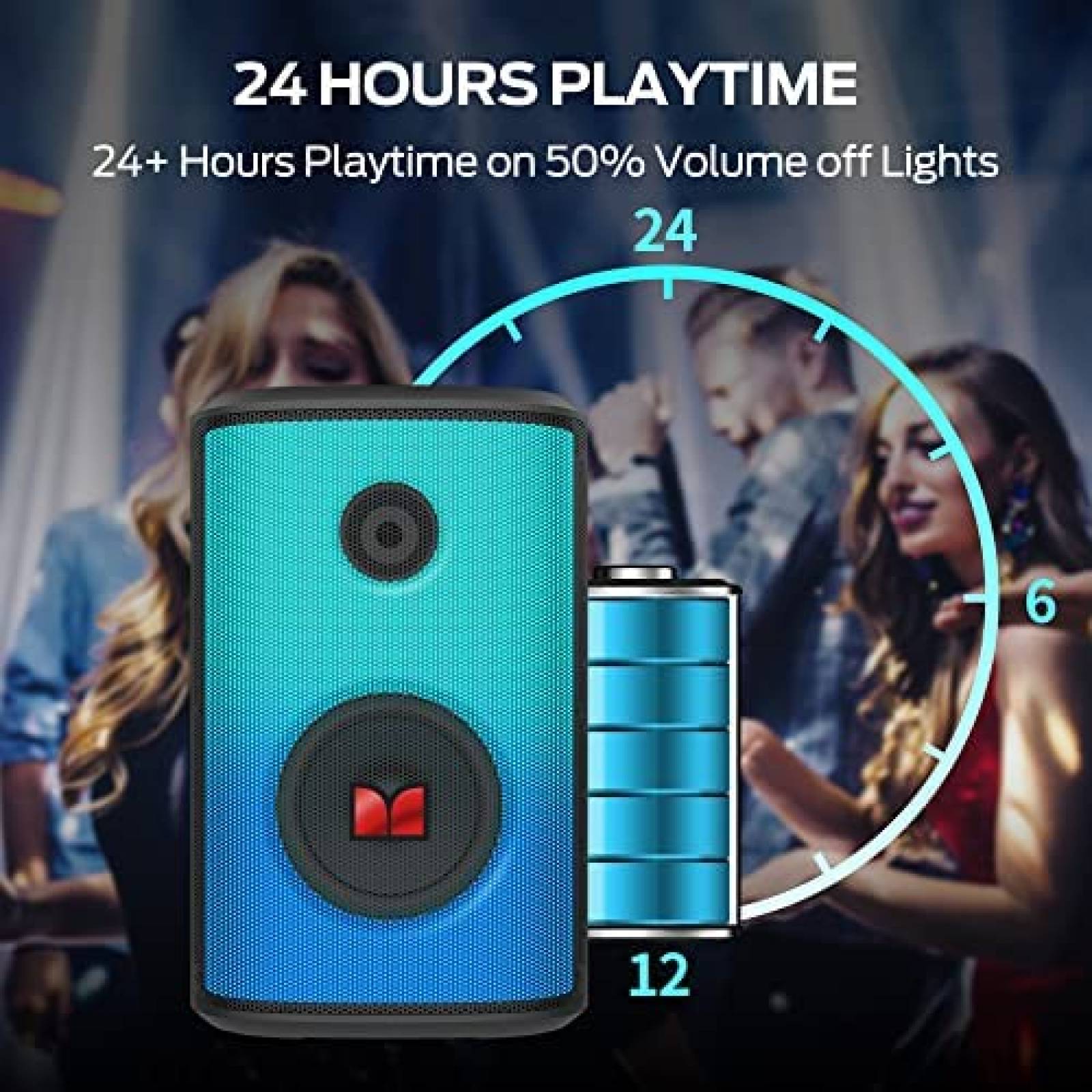 Bocina Bluetooth Monster Sparkle 80w Aux Usb 24H -Negro