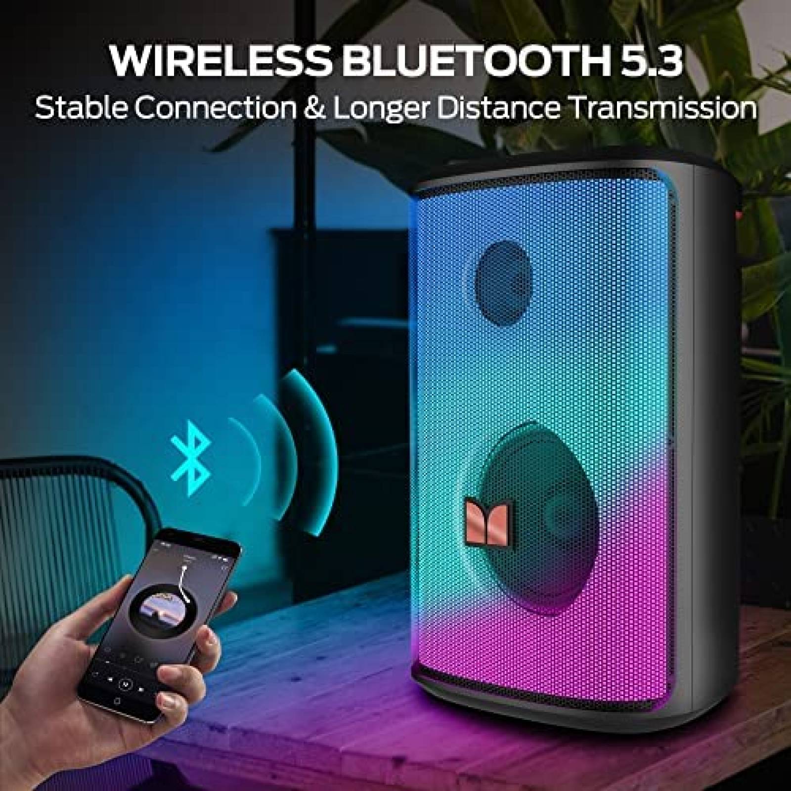 Bocina Bluetooth Monster Sparkle 80w Aux Usb 24H -Negro