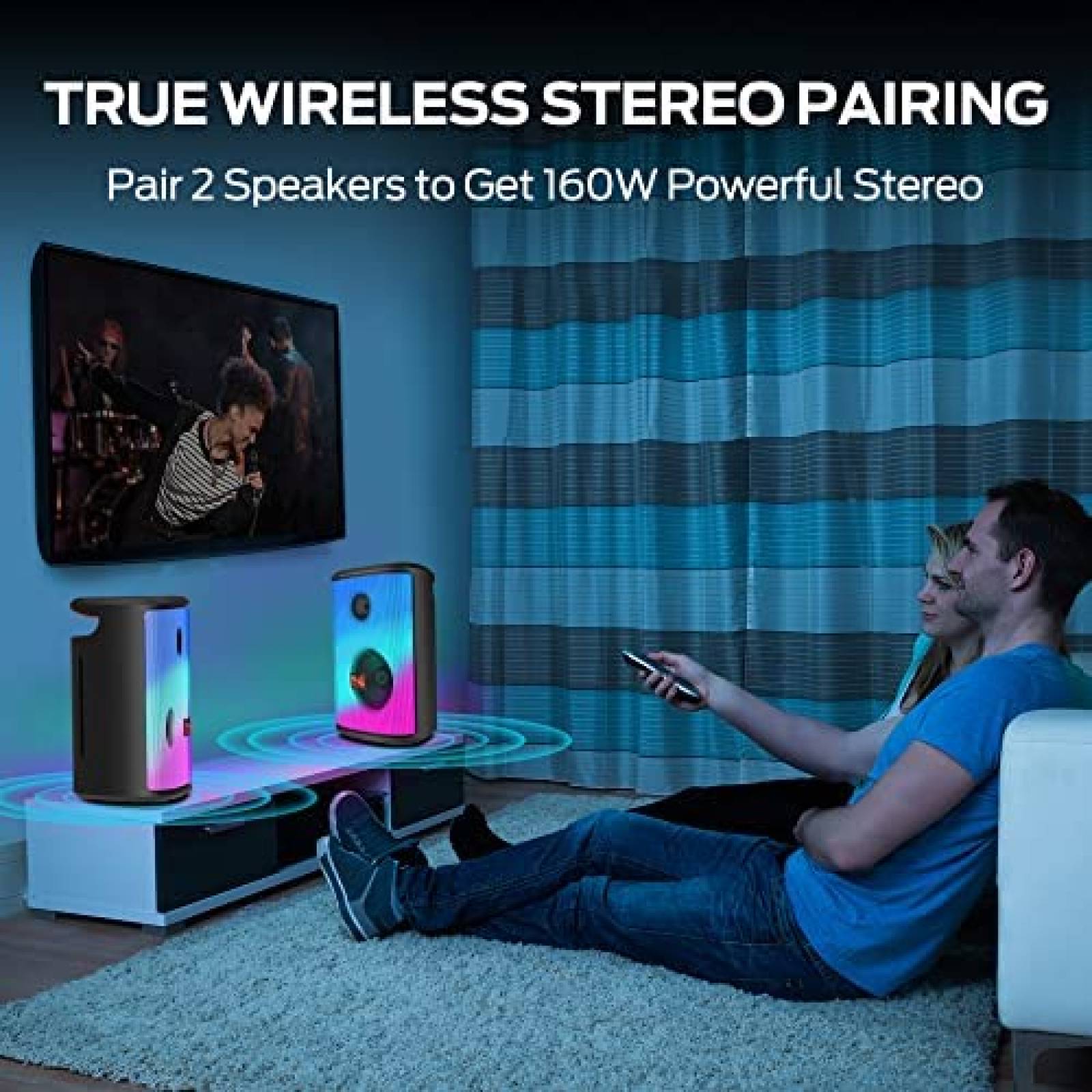 Bocina Bluetooth Monster Sparkle 80w Aux Usb 24H -Negro