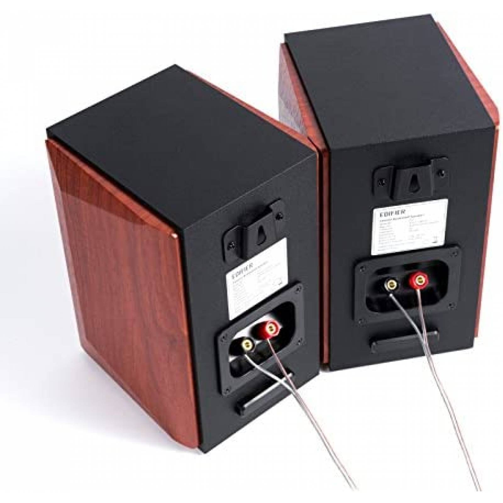 2 Bocinas Edifier P17 20W con Soporte de Pared -Madera