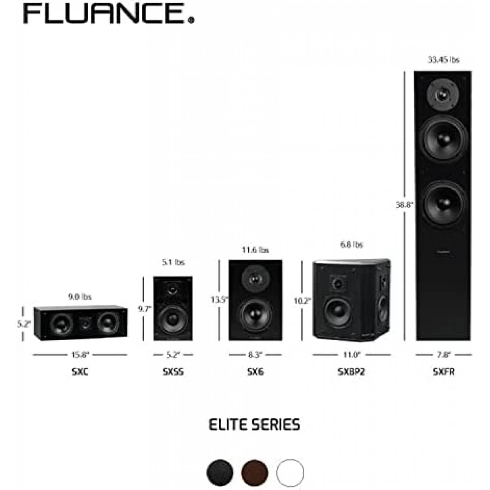 2 Bocinas Fluance SX6W 100W Subwoofer 5 Pulgadas -Madera
