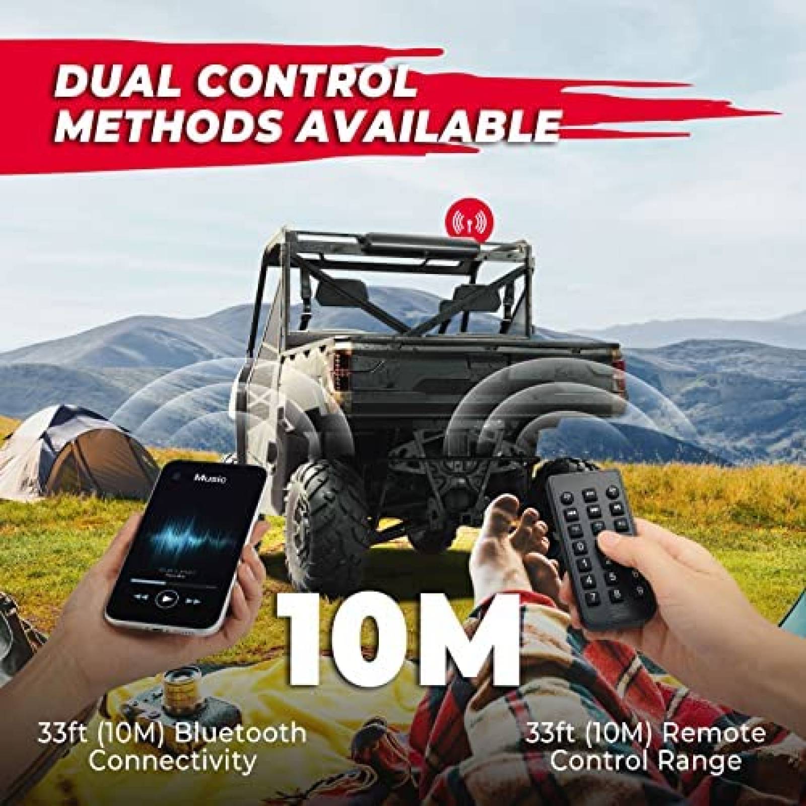 Barra de Sonido KEMIMOTO UTV SxS 28'' Rzr Bluetooth -Negro