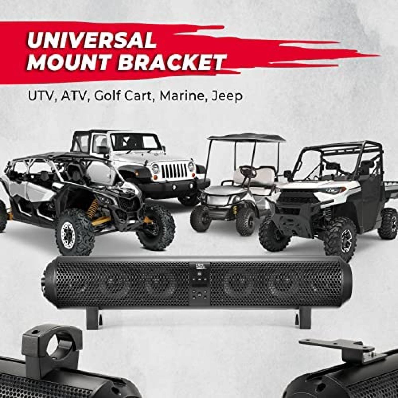 Barra de Sonido KEMIMOTO UTV SxS 28'' Rzr Bluetooth -Negro