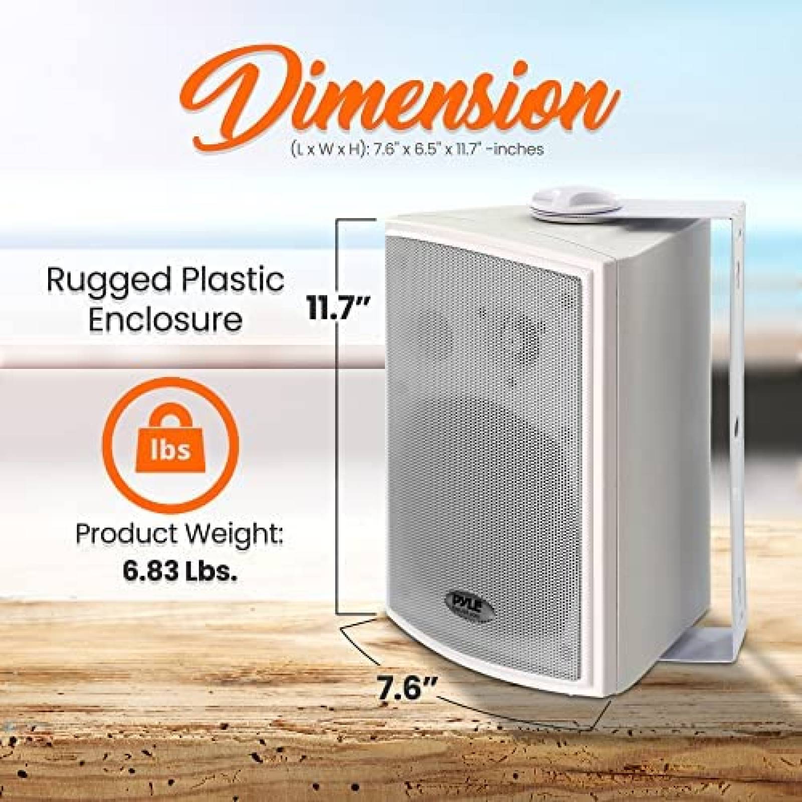 Par de Bocinas Pyle PDWR69BTW 6.5'' 100W Bluetooth -Blanco