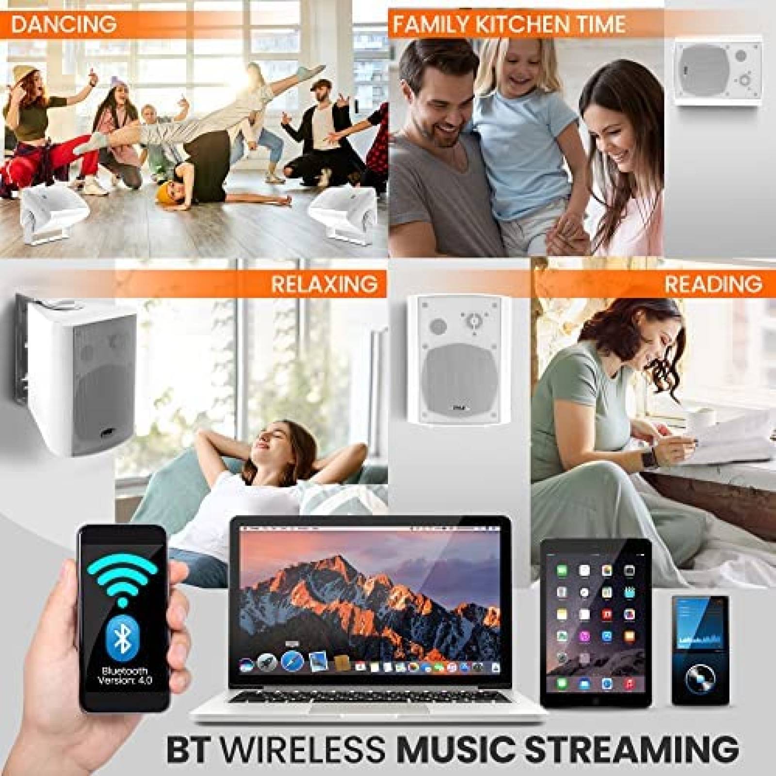 Par de Bocinas Pyle PDWR69BTW 6.5'' 100W Bluetooth -Blanco