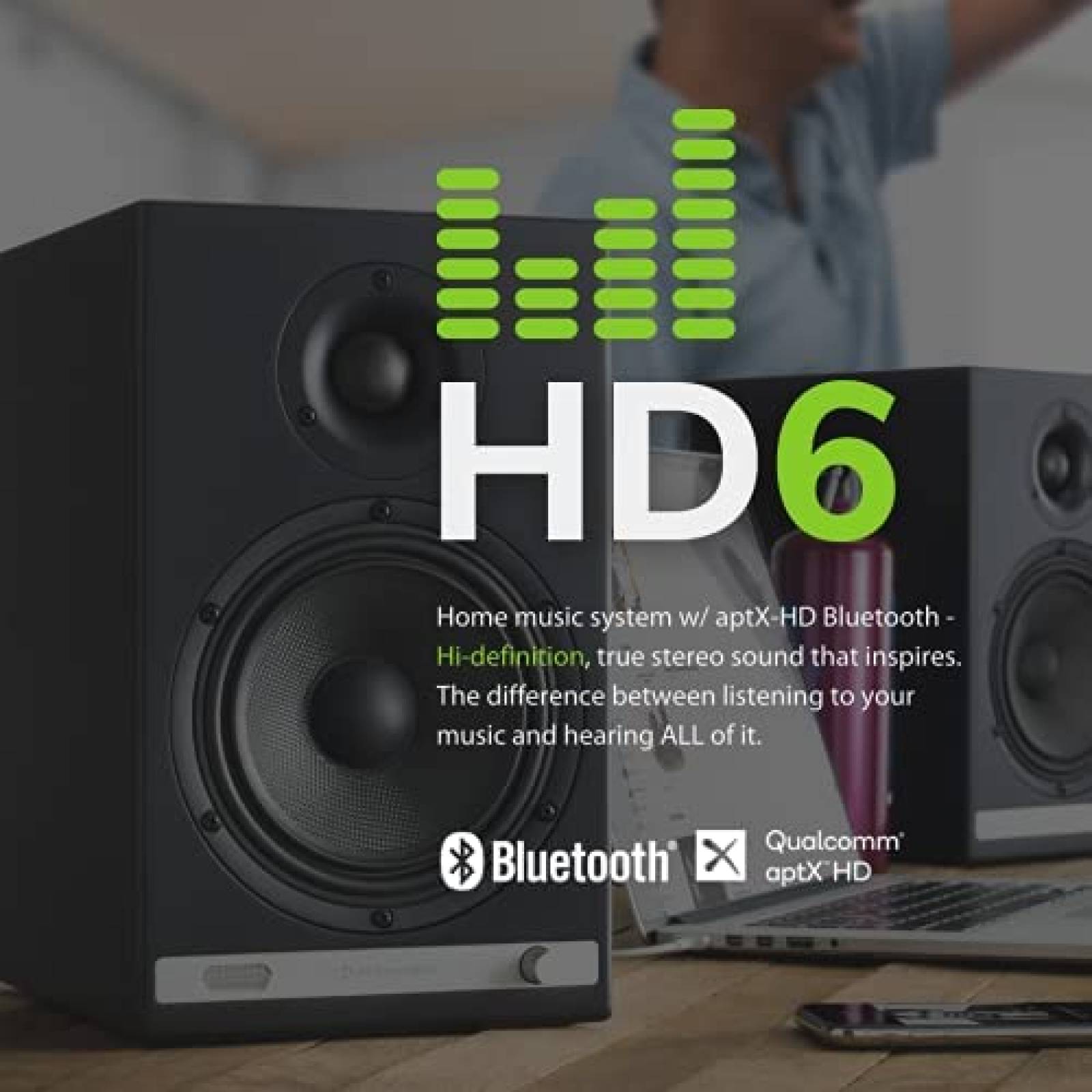 2 Bocinas Audioengine HD6 150W Bluetooth y Control Remoto