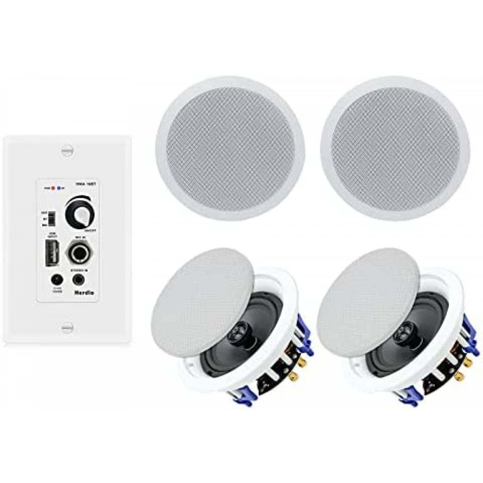 2 Bocinas para Techo Herdio HCS628 6.5" 640W Bluetooth