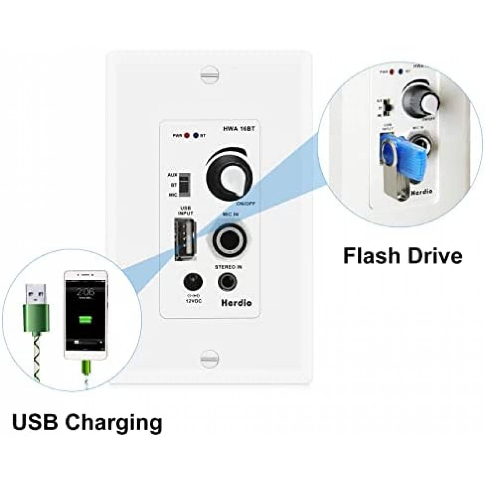 2 Bocinas para Techo Herdio HCS628 6.5" 640W Bluetooth