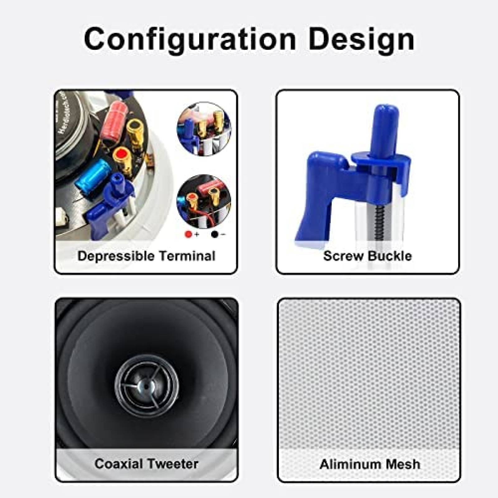 2 Bocinas para Techo Herdio HCS628 6.5" 640W Bluetooth