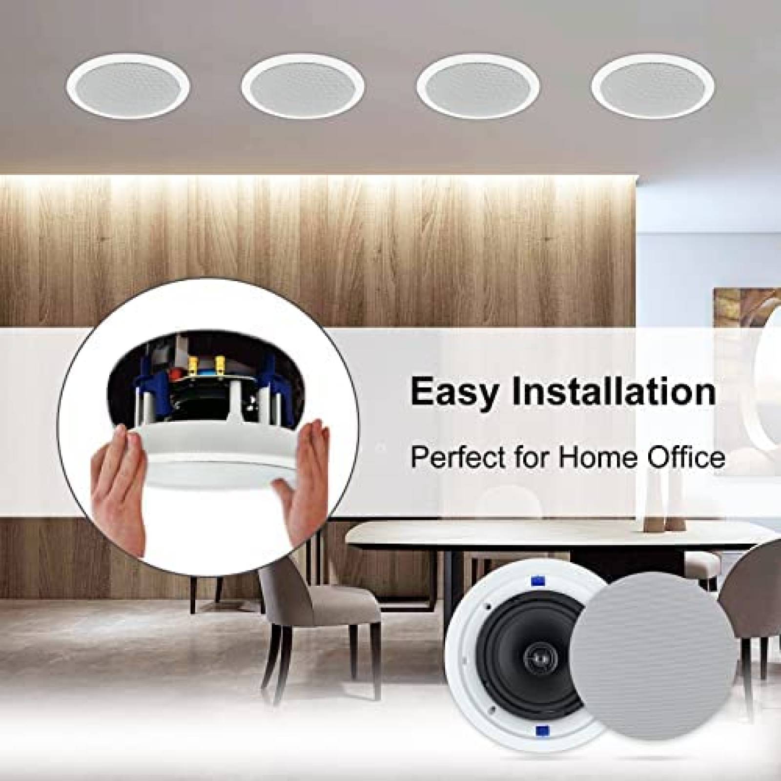 2 Bocinas para Techo Herdio HCS628 6.5" 640W Bluetooth