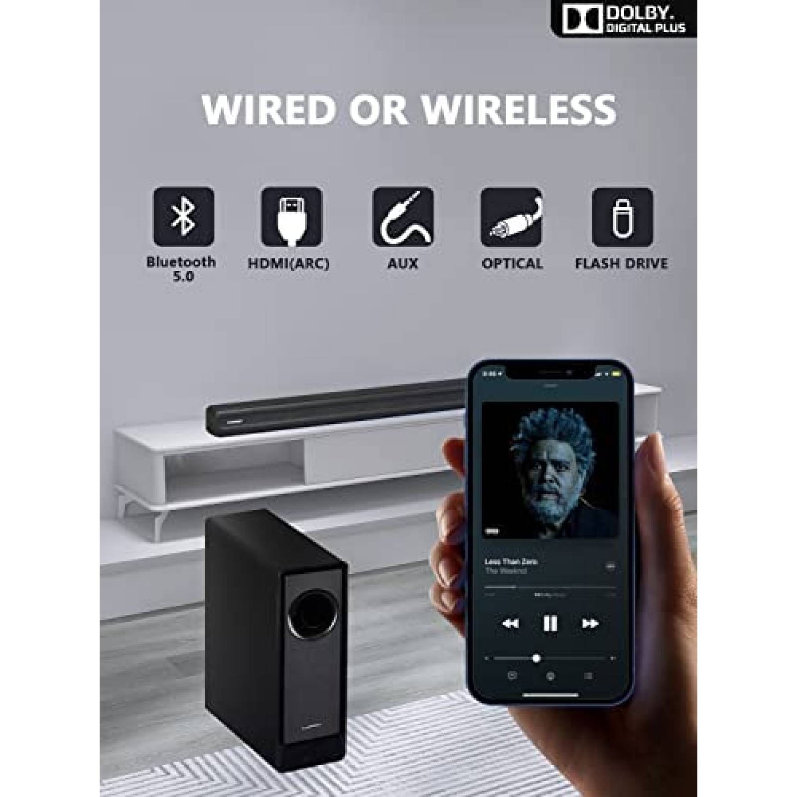 Sistema de Sonido RAINEVERRY 5.1 con Subwoofer Inalambrico