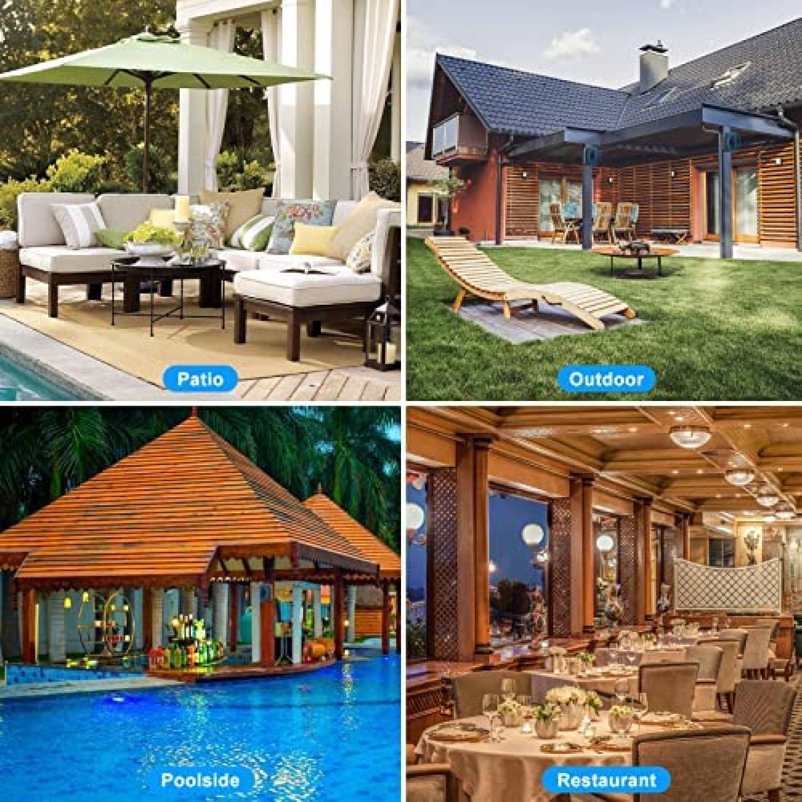 Altavoces Herdio 6.5" 800w Pasivos Exterior 2 Pares -Negro