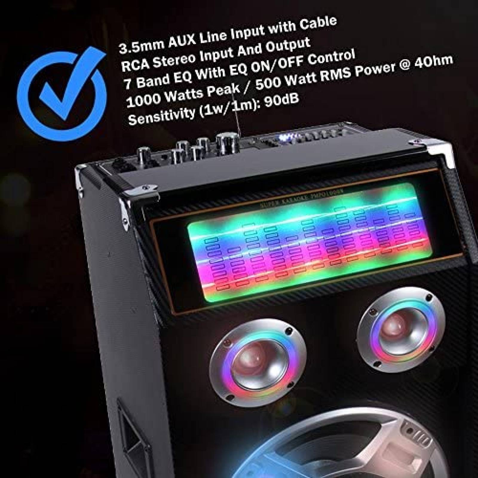 Bocina Bluetooth Pyle DiscJam 1000W Compatible Rca Aux Usb