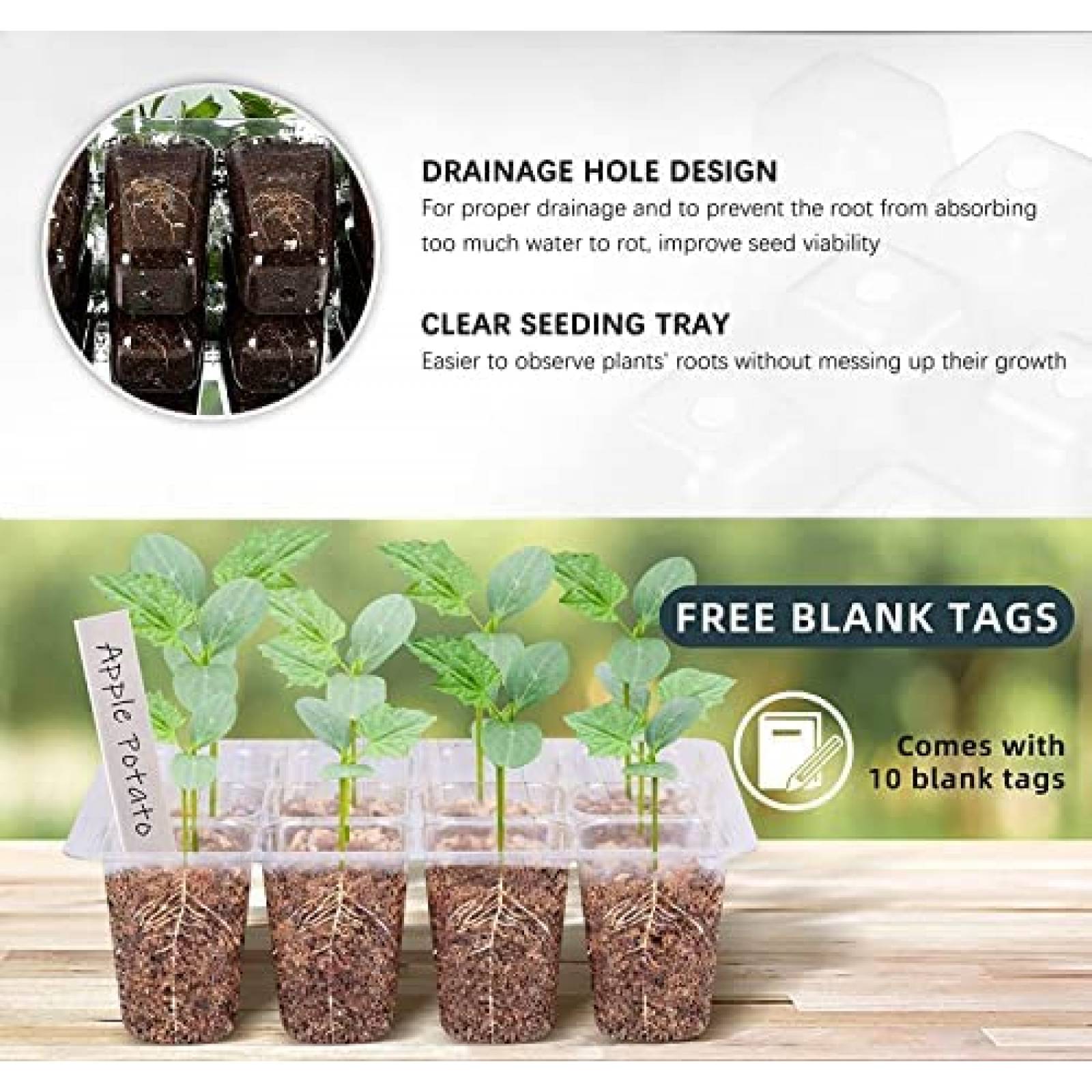 5 Pack Charola Germinador CANNABMALL 60 Semilleros LED
