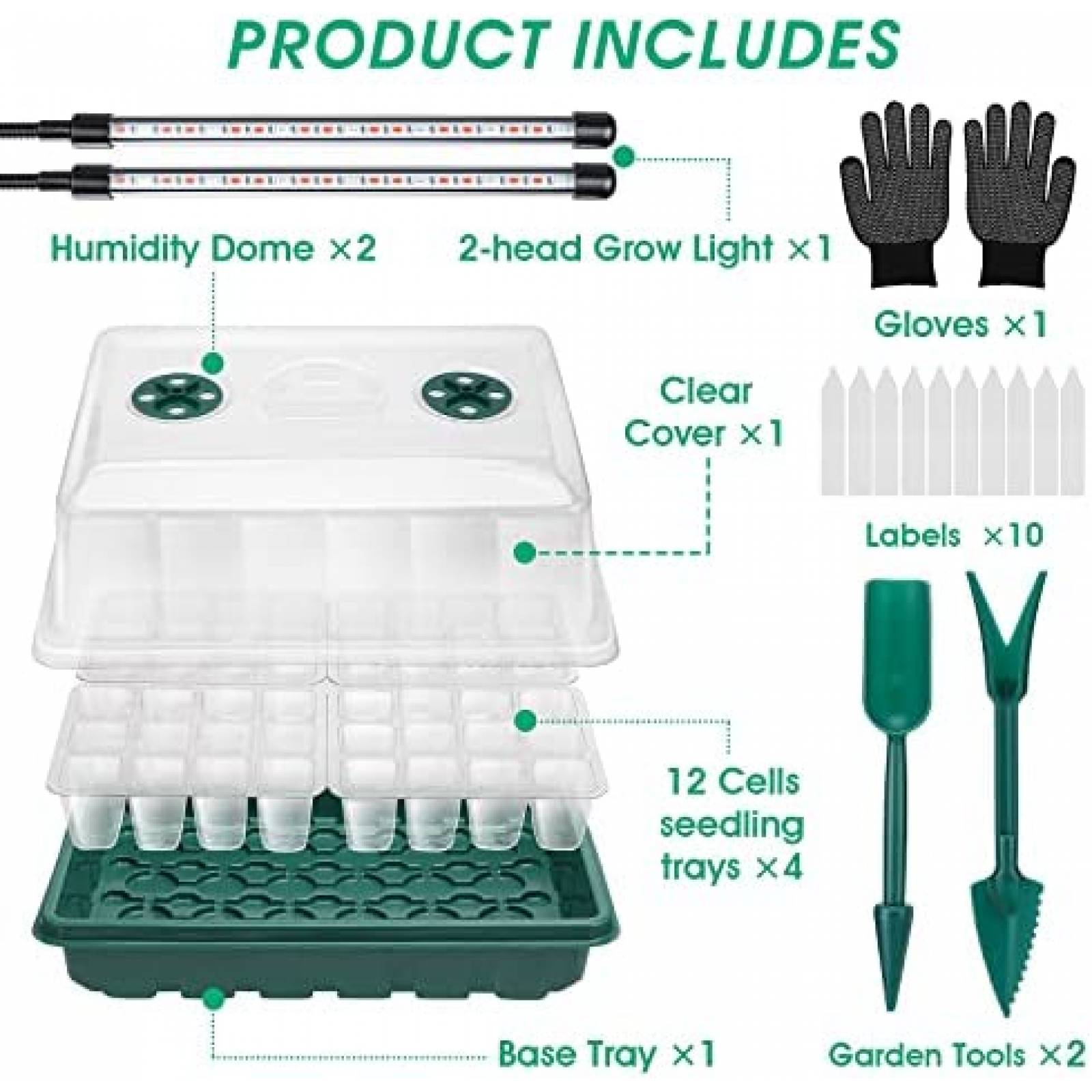 Charola Germinadora Yskea Invernadero LED UV 48 Semilleros