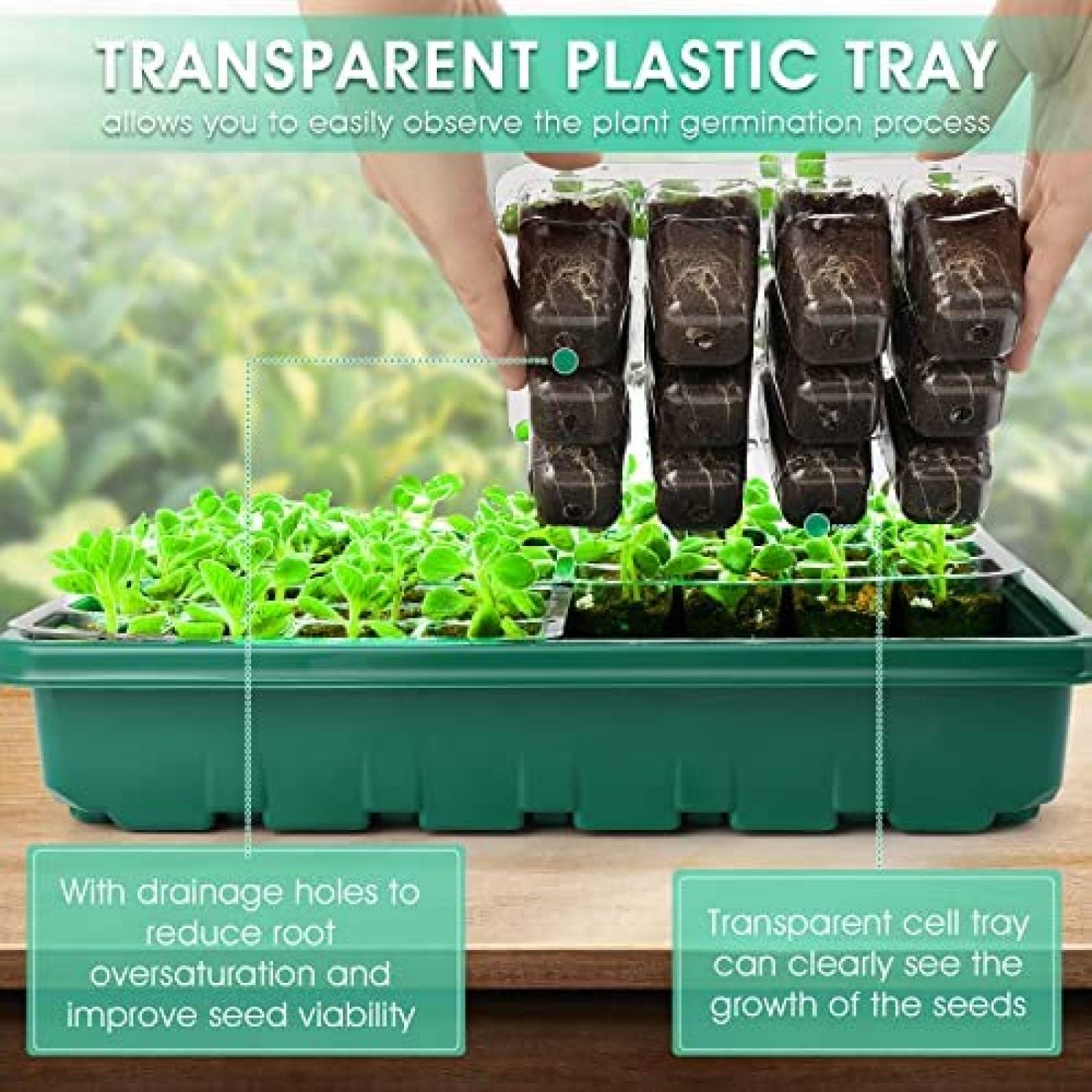 Charola Germinadora Yskea Invernadero LED UV 48 Semilleros