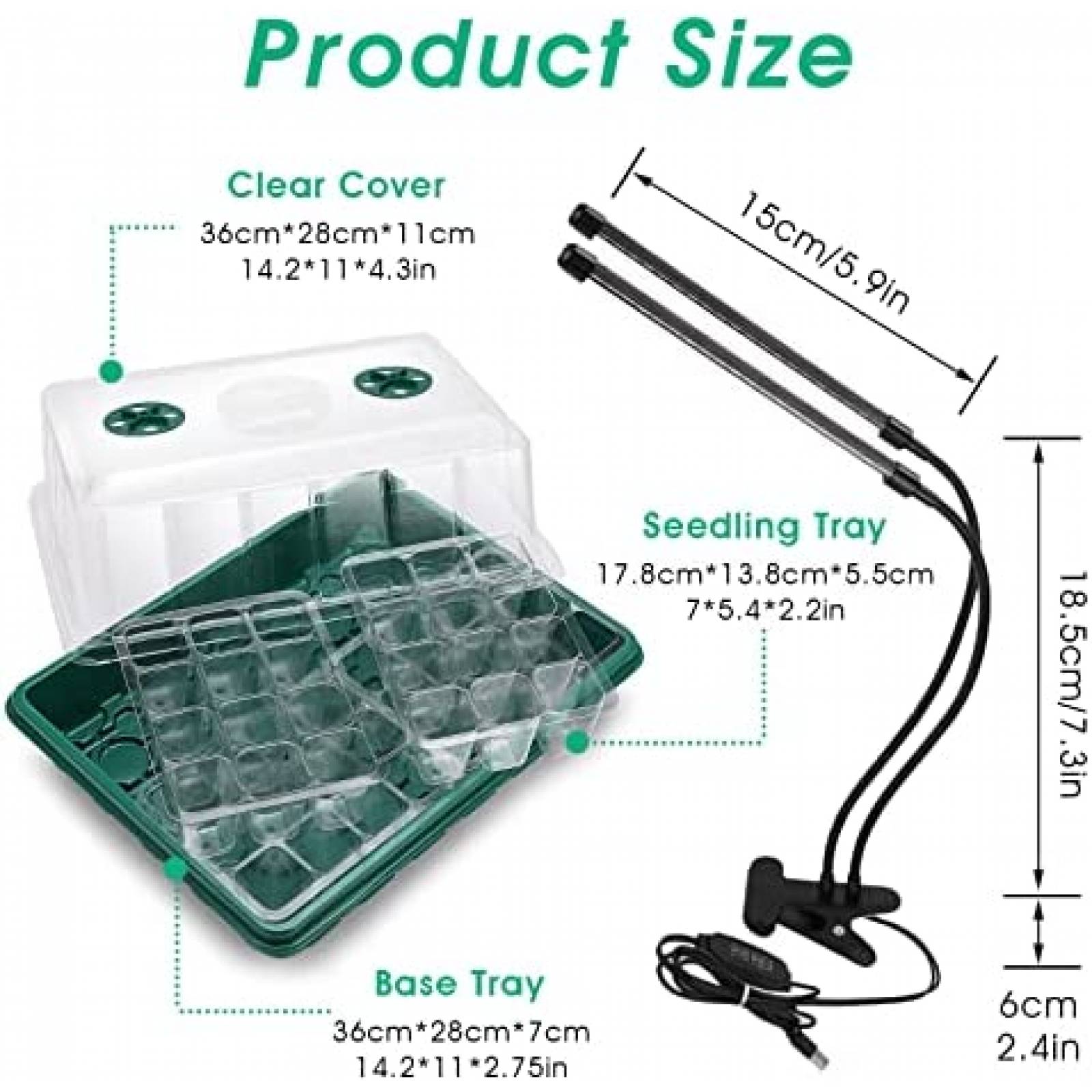 Charola Germinadora Yskea Invernadero LED UV 48 Semilleros
