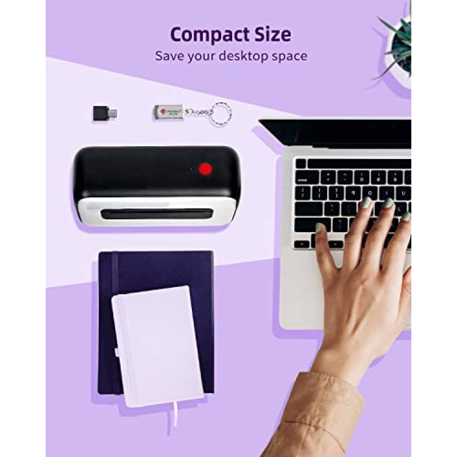 Impresora Phomemo termica de etiquetas + rollo -Negro