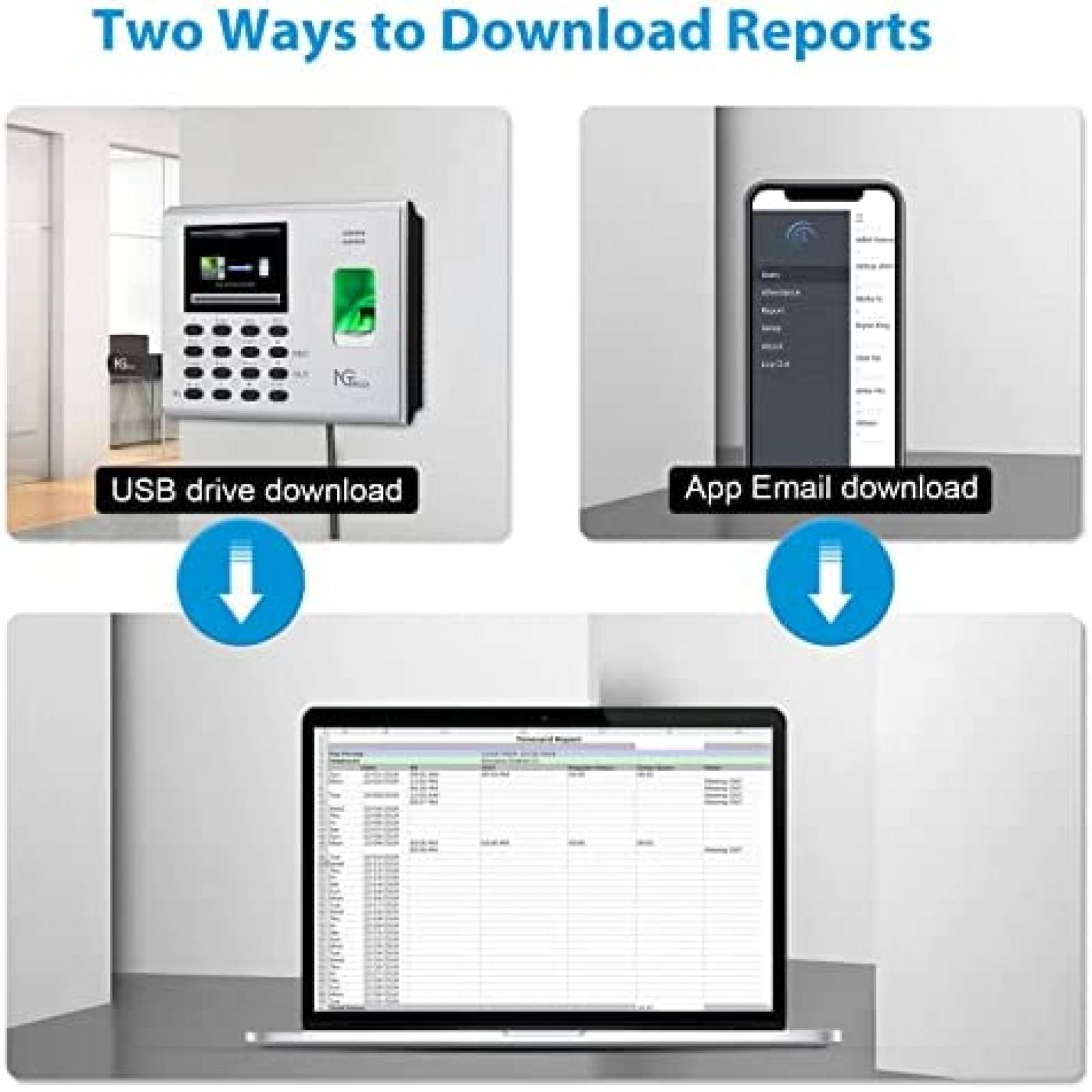 Reloj con Lector de Huella Digital NGTeco Wifi -Gris