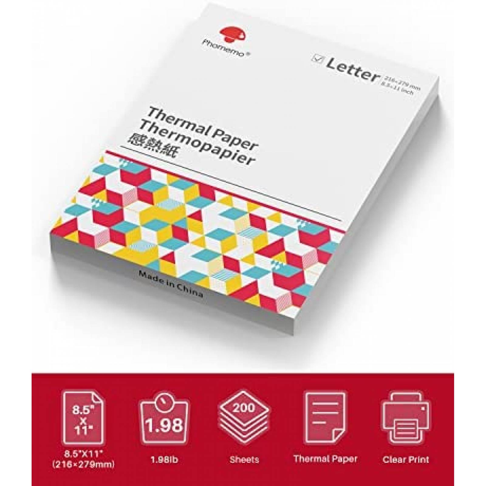 Impresora Termica Phomemo M08F Portatil Inalambrica -Negro