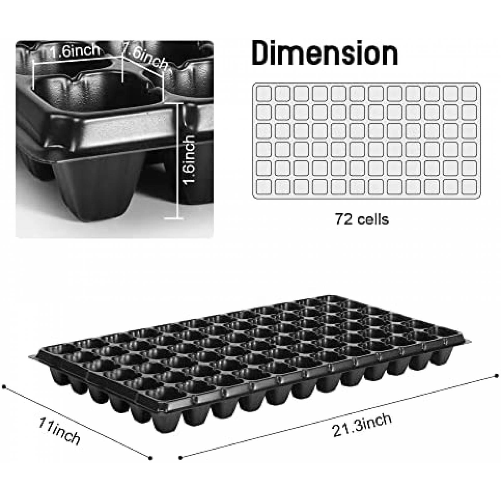 15 Pack Charola Germinador BEWAVE 1080 Semilleros Reusable