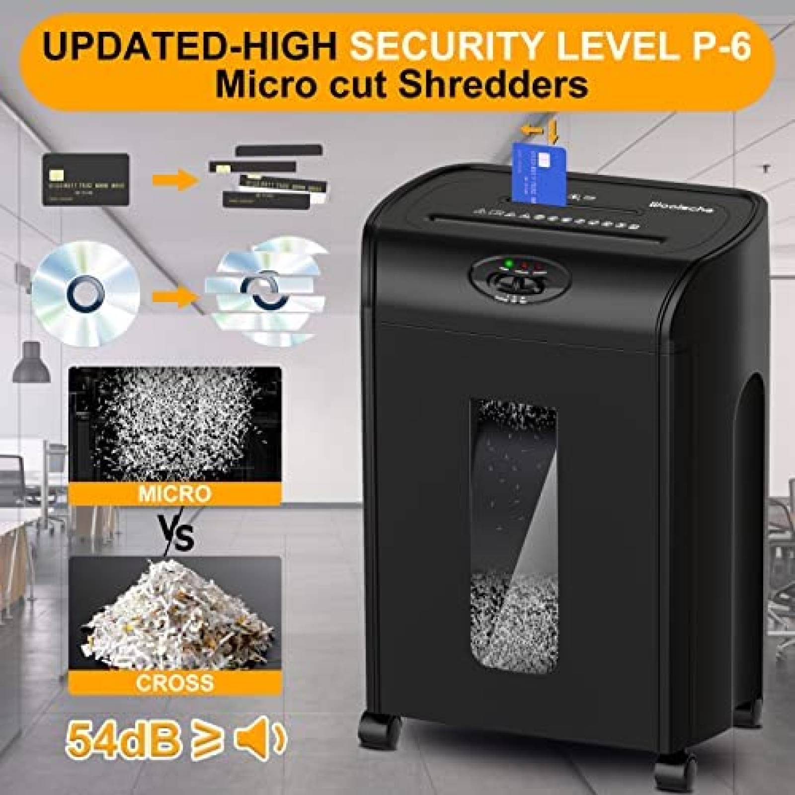 Trituradora de Papel Woolsche Micro Corte 10 Hojas -Negro