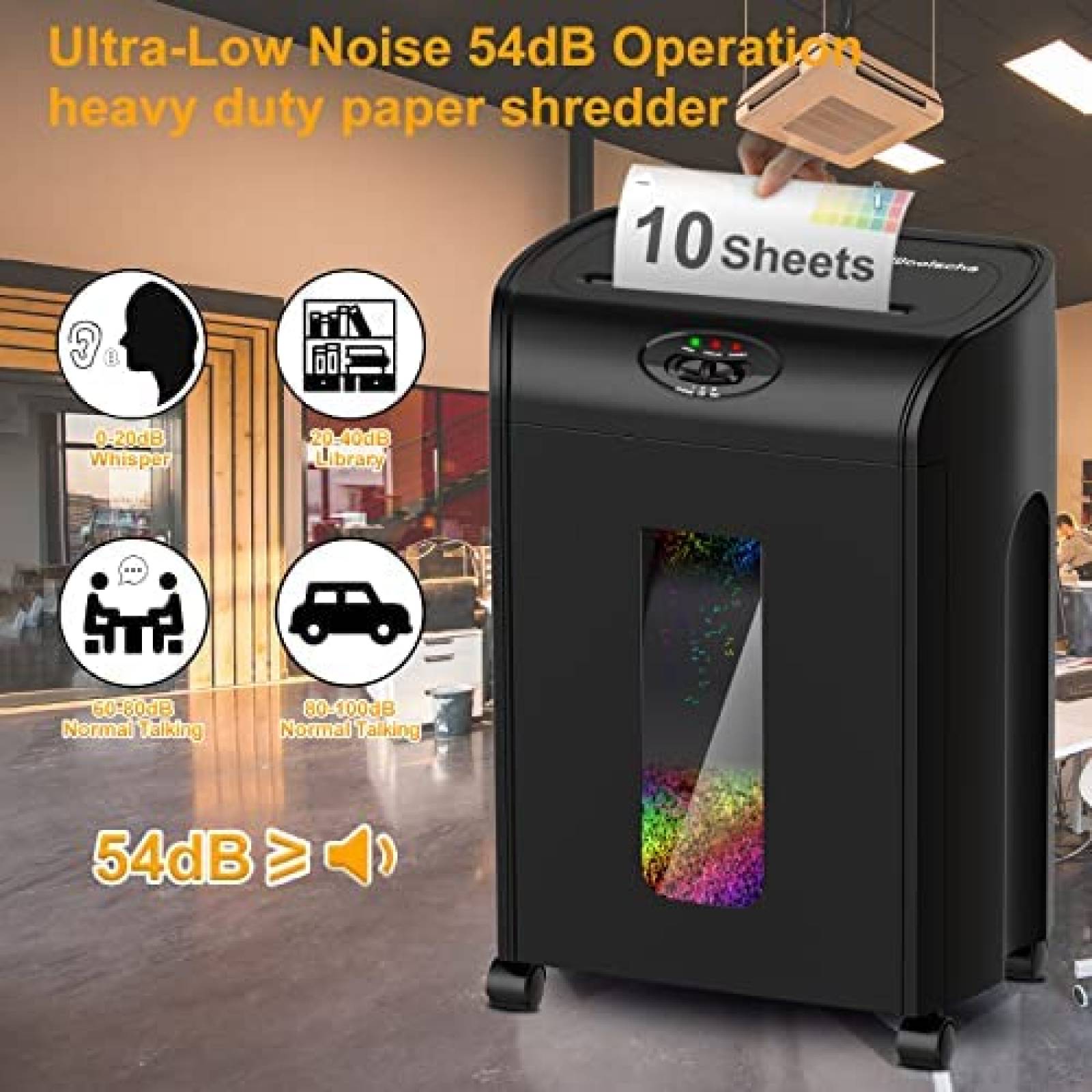 Trituradora de Papel Woolsche Micro Corte 10 Hojas -Negro