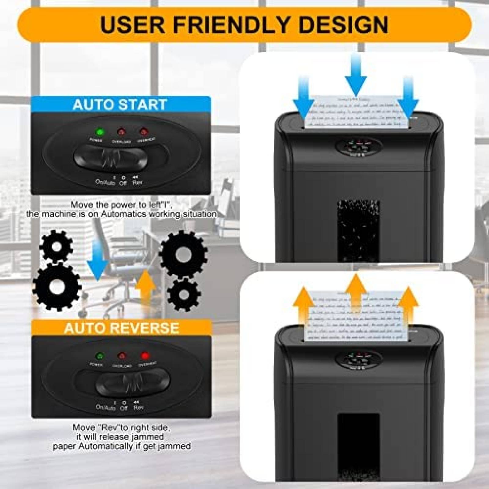 Trituradora de Papel Woolsche Micro Corte 10 Hojas -Negro