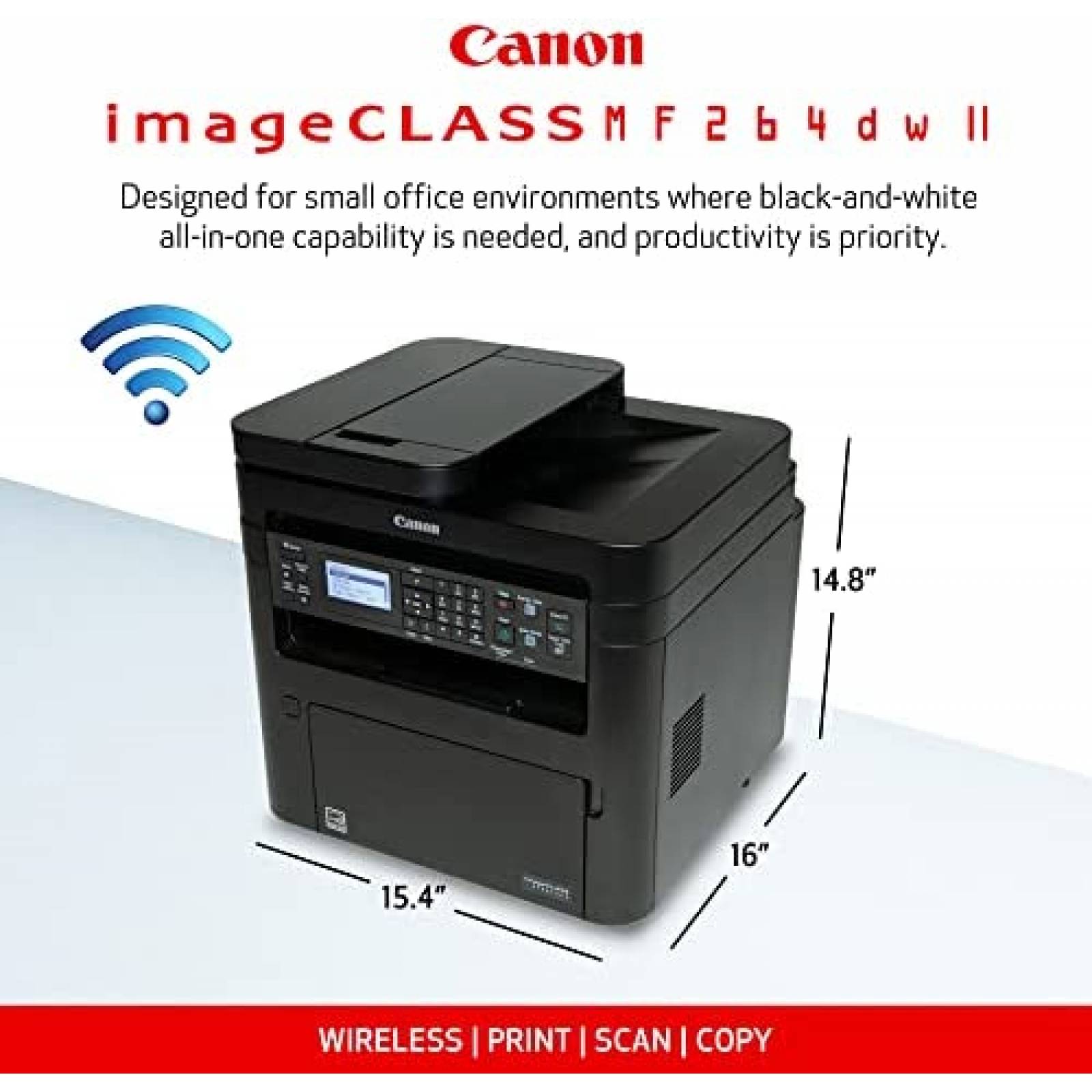 Impresora Canon MF264dw II Multifuncional de laser -Negro