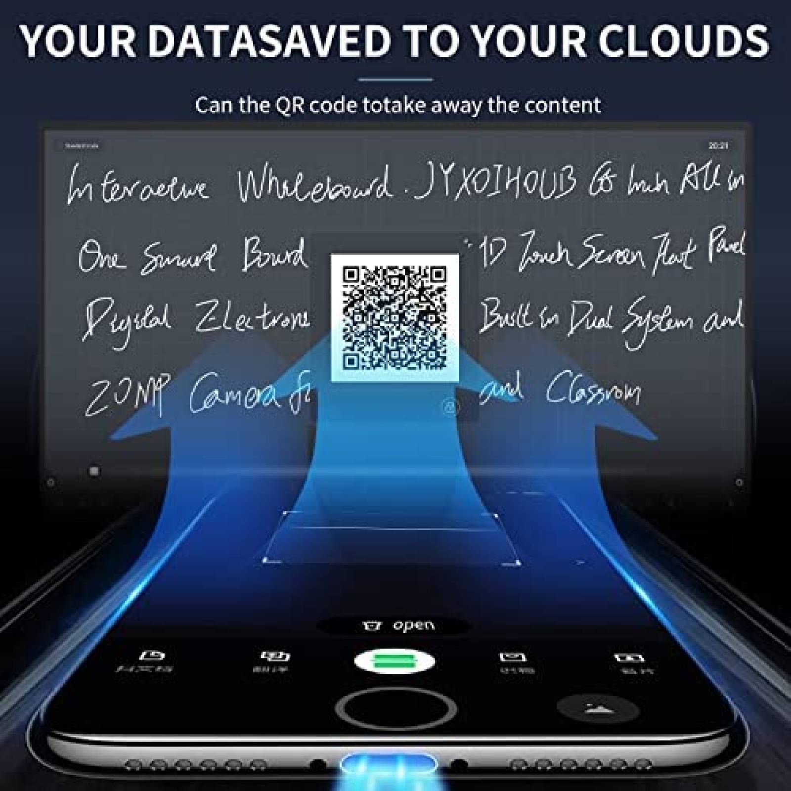 Pizarron Interactivo JYXOIHUB Tactil De 75 Pulgadas -Negro