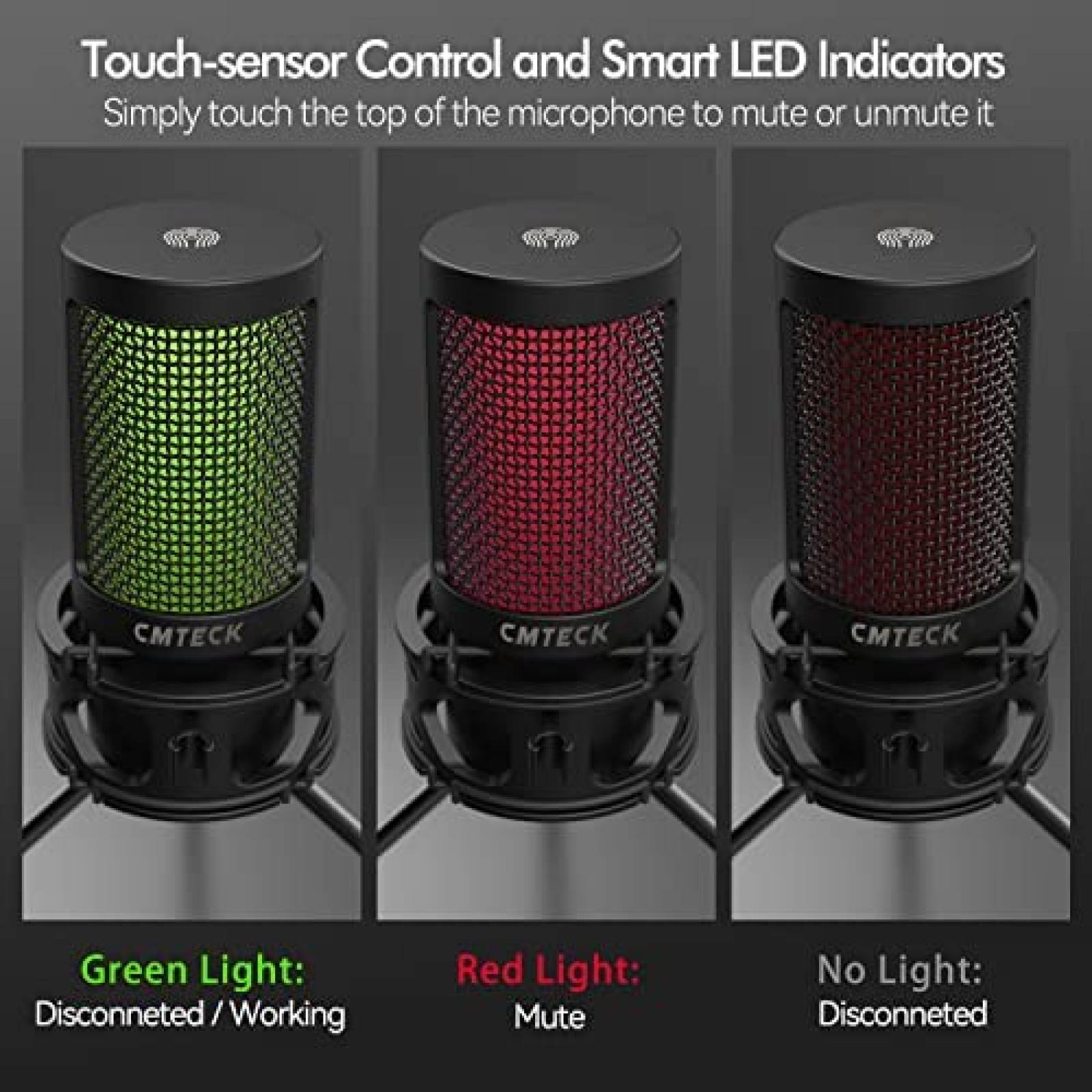 Microfono para Podcast Cmteck con Filtro Pop -Negro