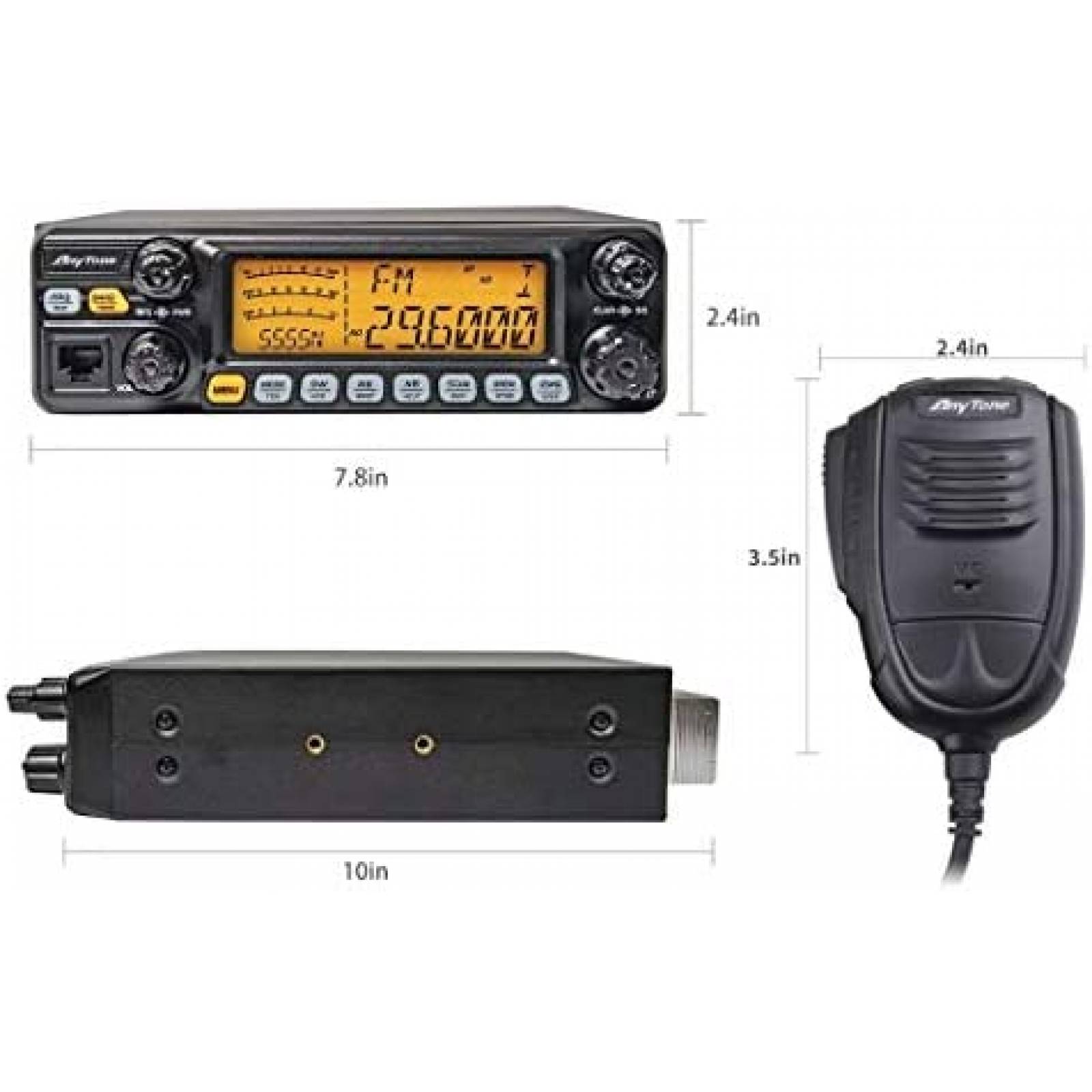 Radio AnyTone AT-5555N II CTCSS DCS 60W AM PEP 50W FM -Negro