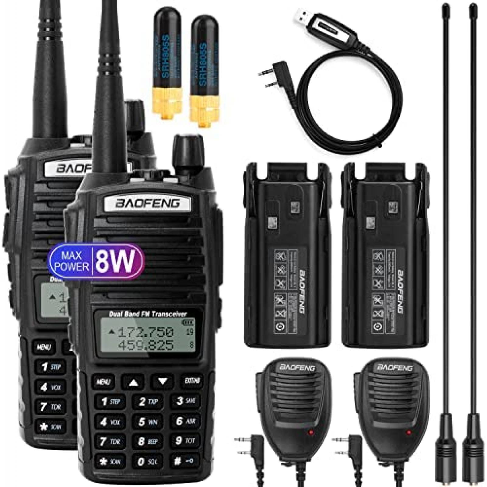 Radios BAOFENG UV-82 2 Canales UHF VHF 2 Piezas -Negro