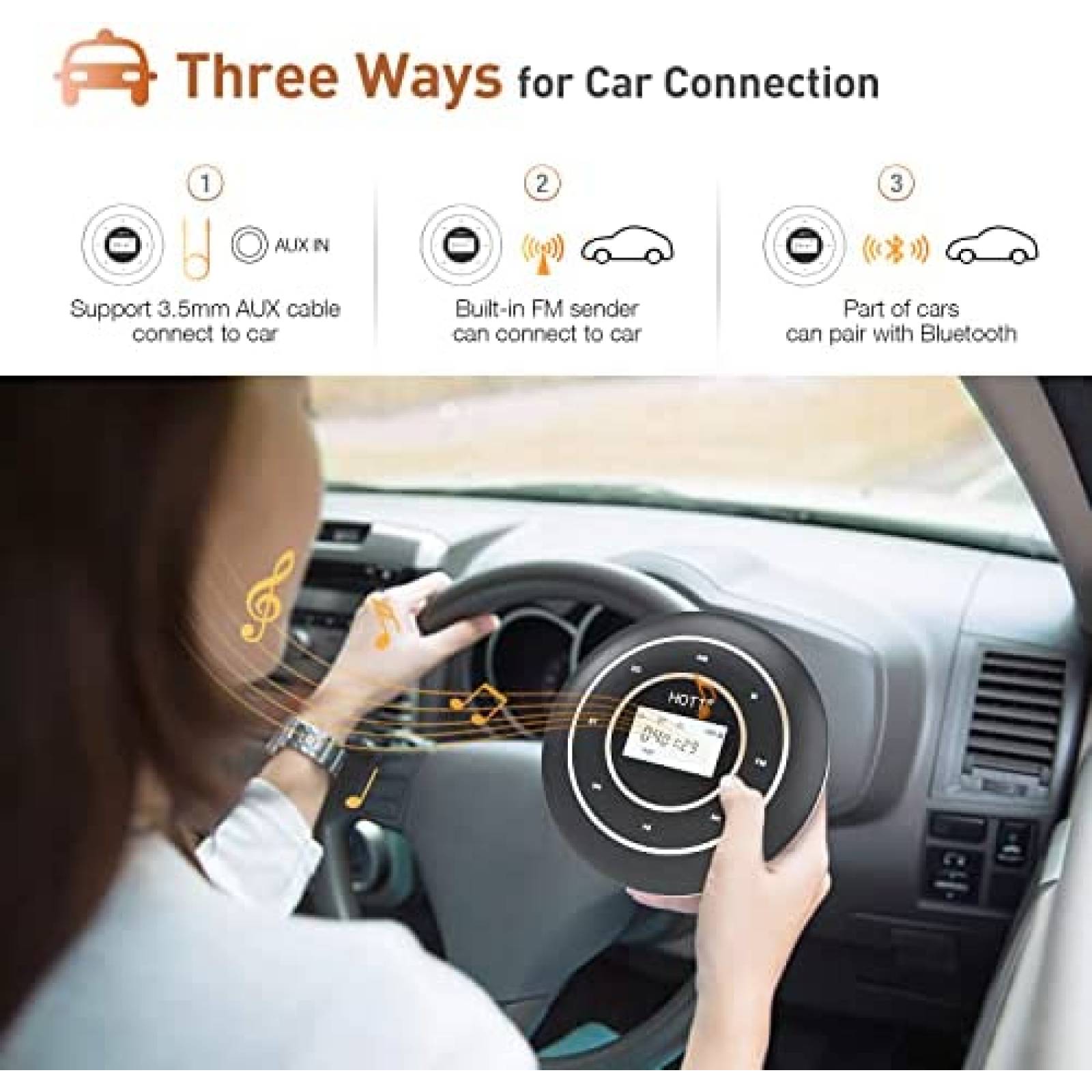 Reproductor CD Portatil HOTT C105 para Carro con Bluetooth