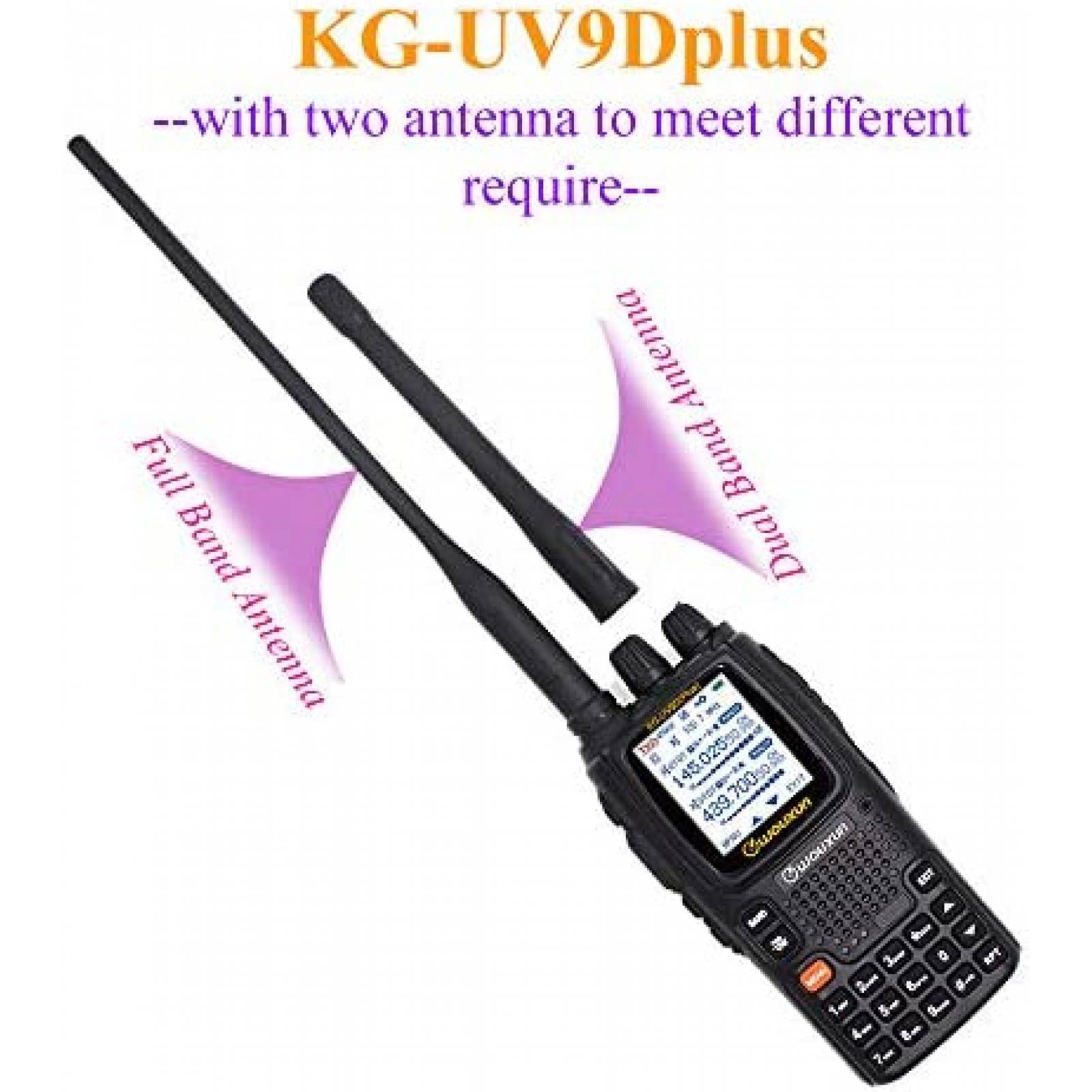 Radio OUXUN KG-UV9D 2 vias 5 A/W 350-400 MHz -Negro