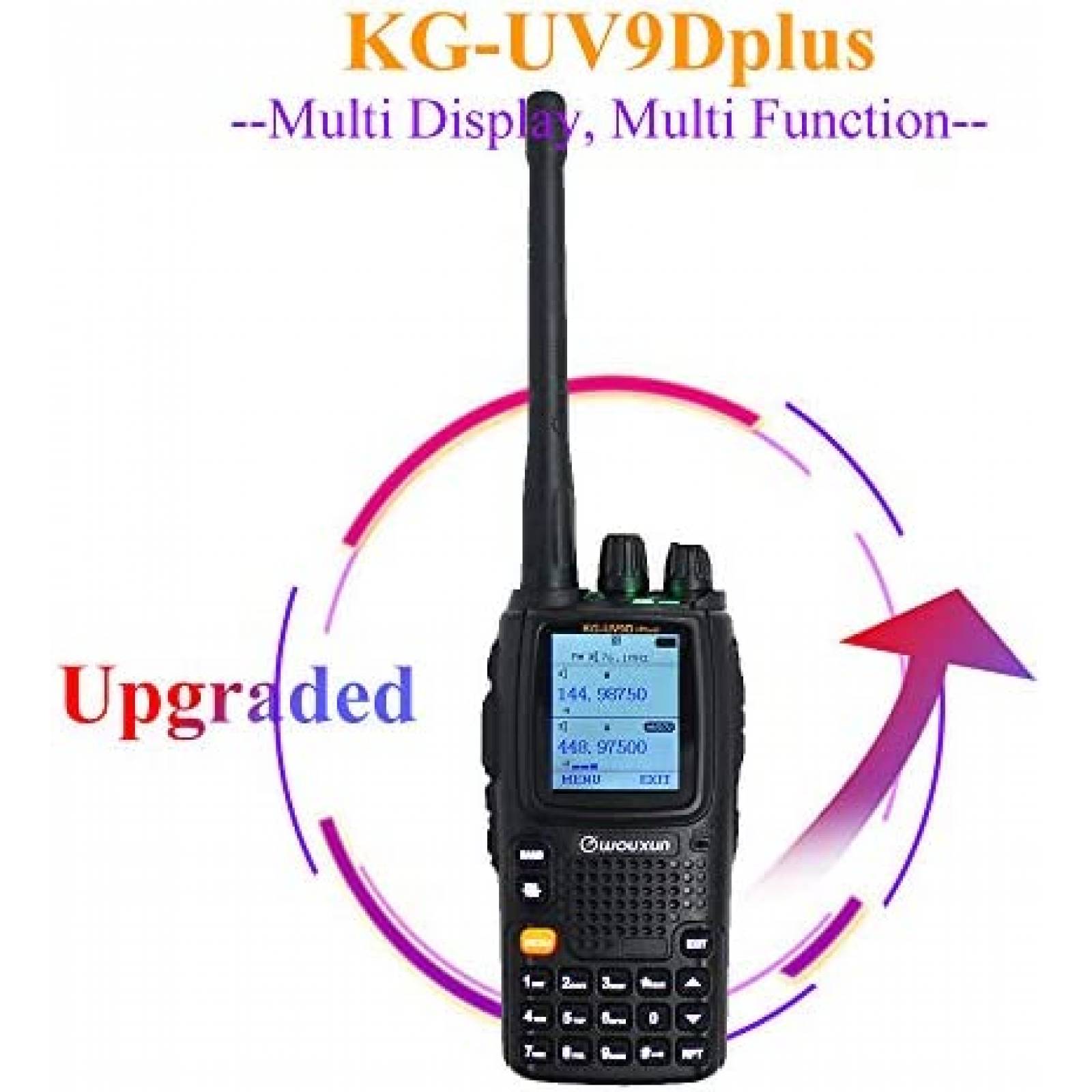 Radio OUXUN KG-UV9D 2 vias 5 A/W 350-400 MHz -Negro