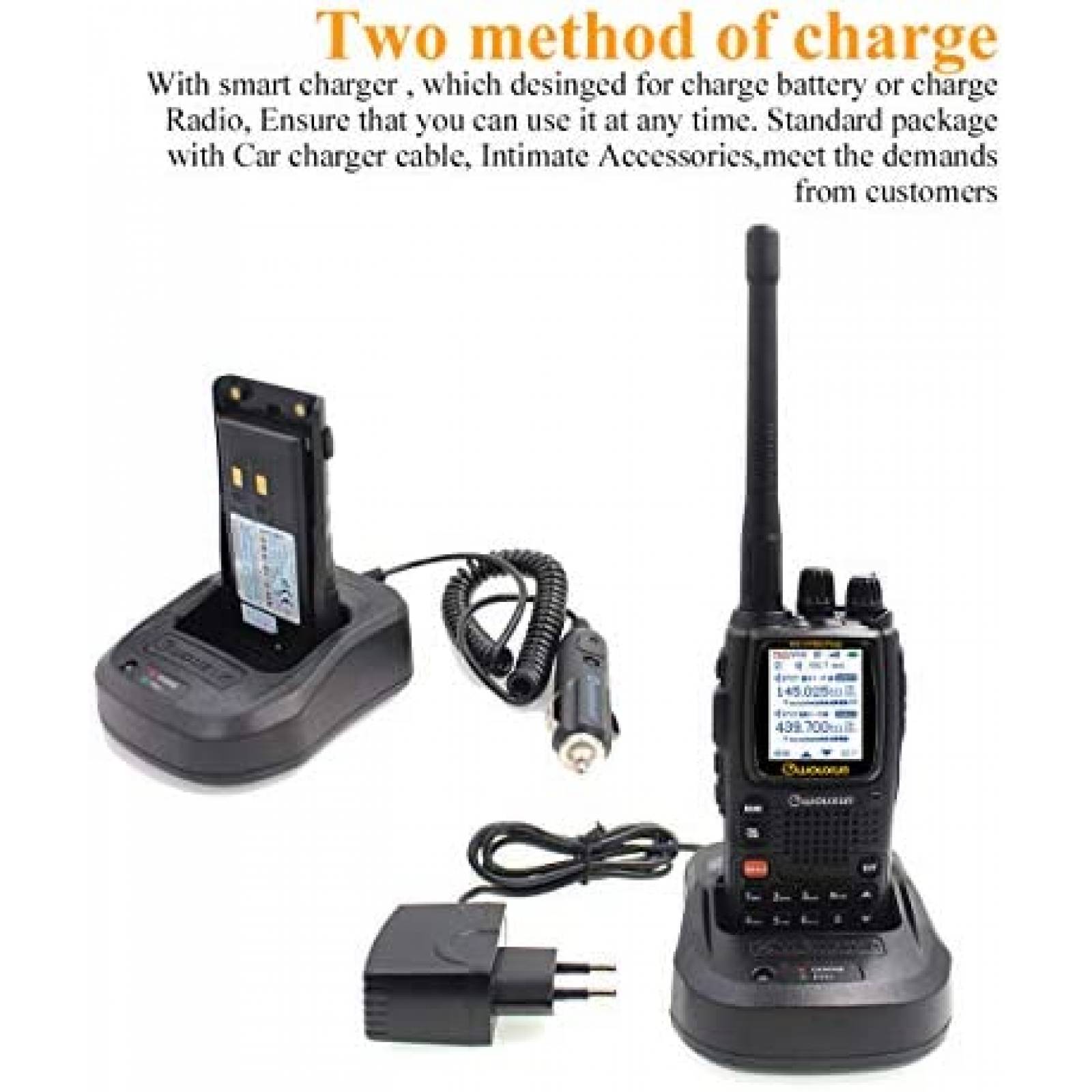 Radio OUXUN KG-UV9D 2 vias 5 A/W 350-400 MHz -Negro