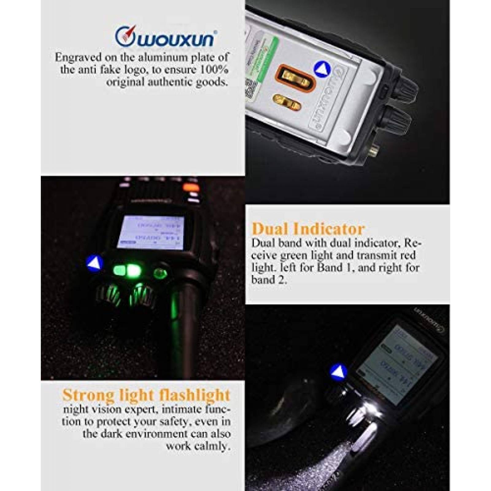 Radio OUXUN KG-UV9D 2 vias 5 A/W 350-400 MHz -Negro